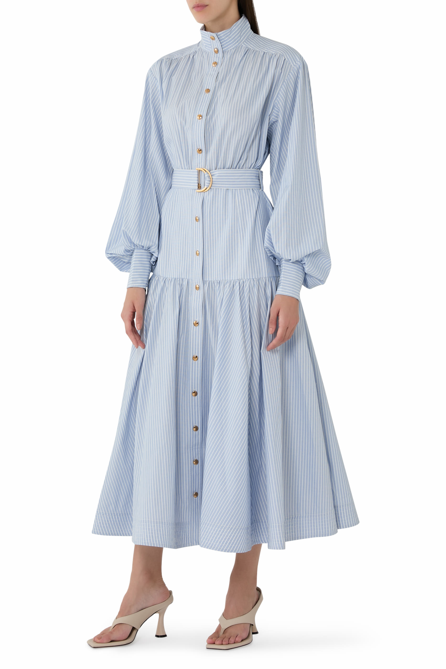 Striped Utility Midi Dress