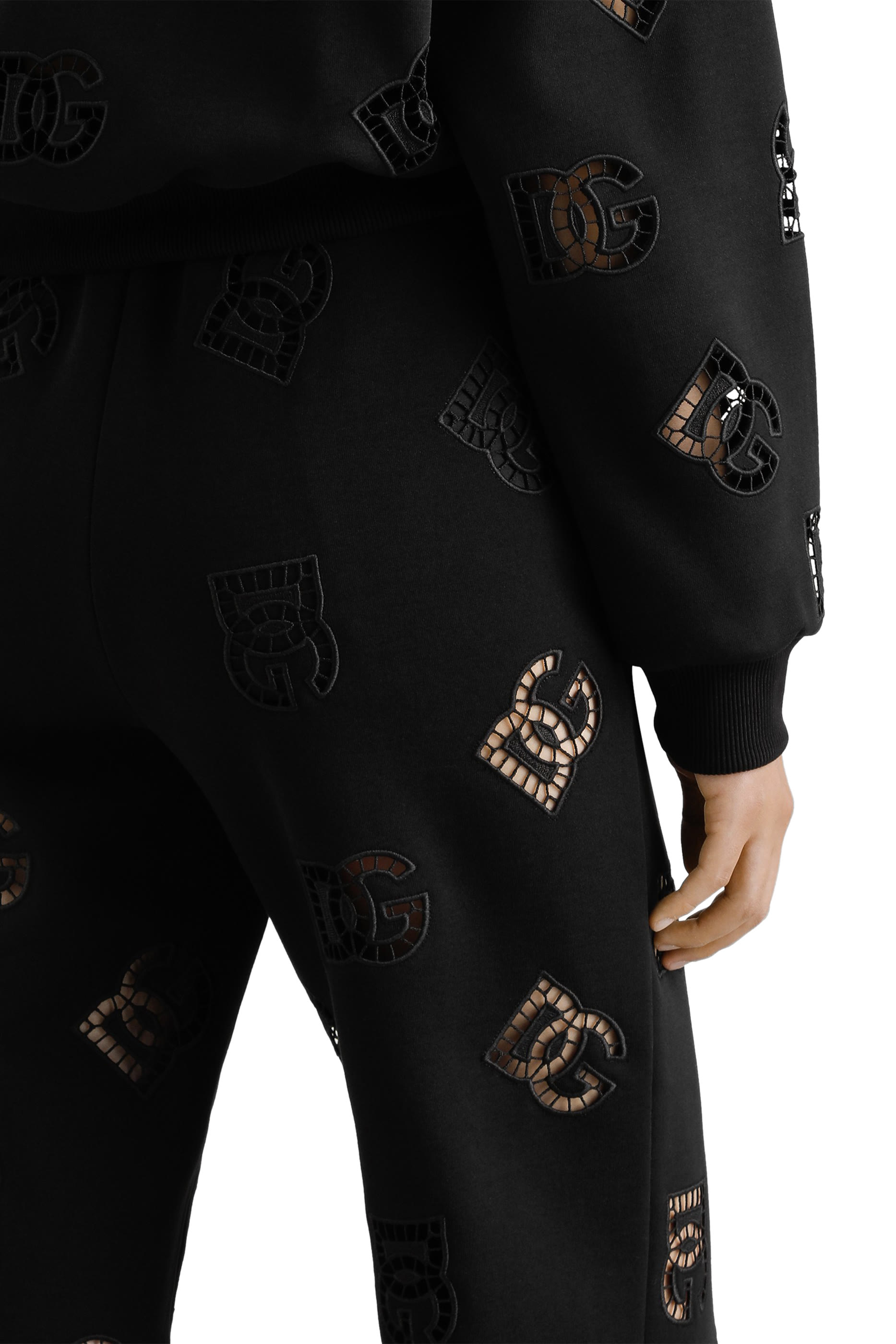 Cut-Out and Logo Jersey Jogging Pants
