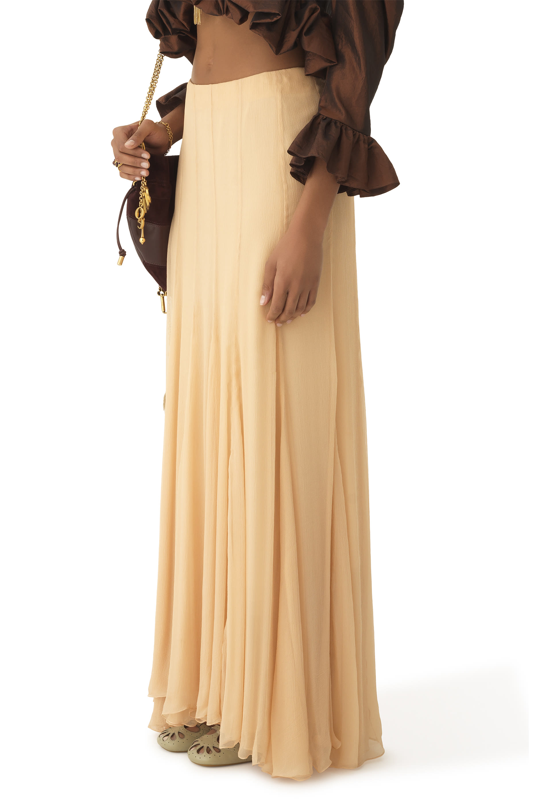  Fluid Maxi Skirt in Silk Mousseline