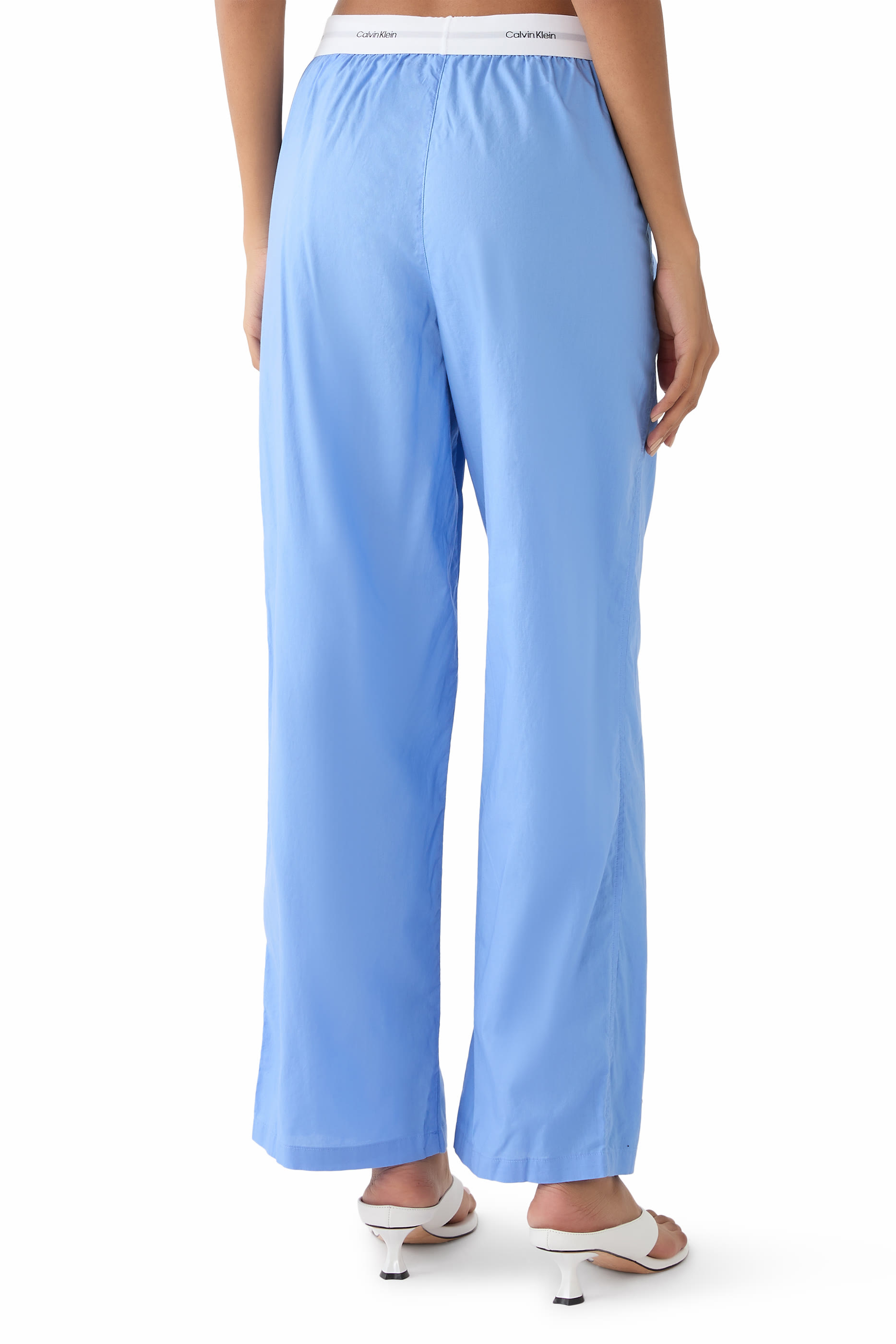 Cotton Poplin Logo Waistband Pants