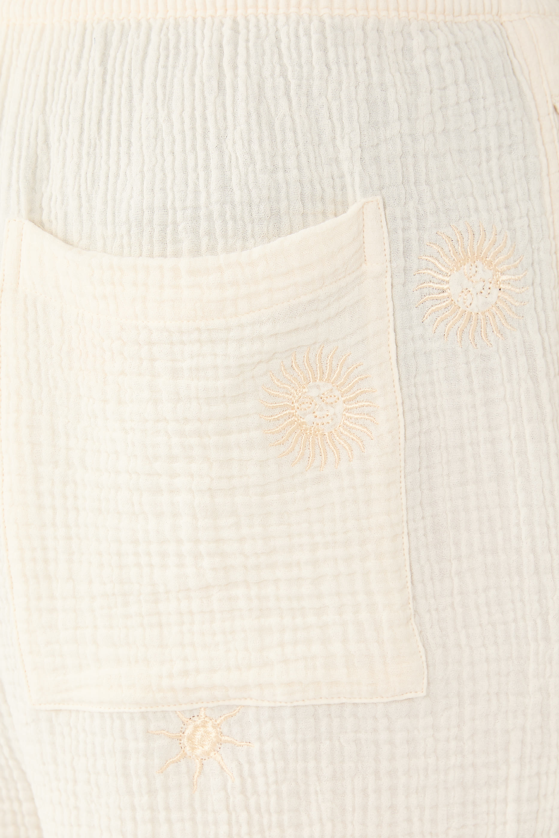 Sun Embroidered Lounge Shorts