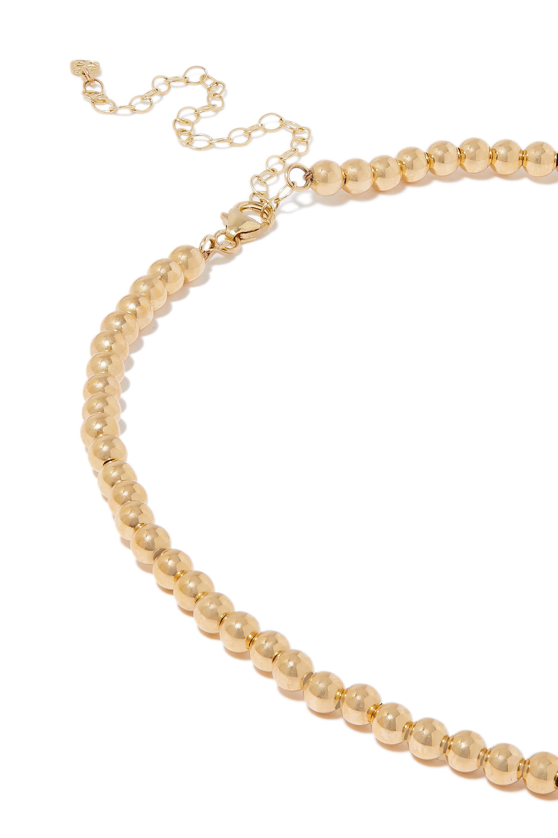 Beaded Heart Choker, 14K Yellow Gold & Diamonds