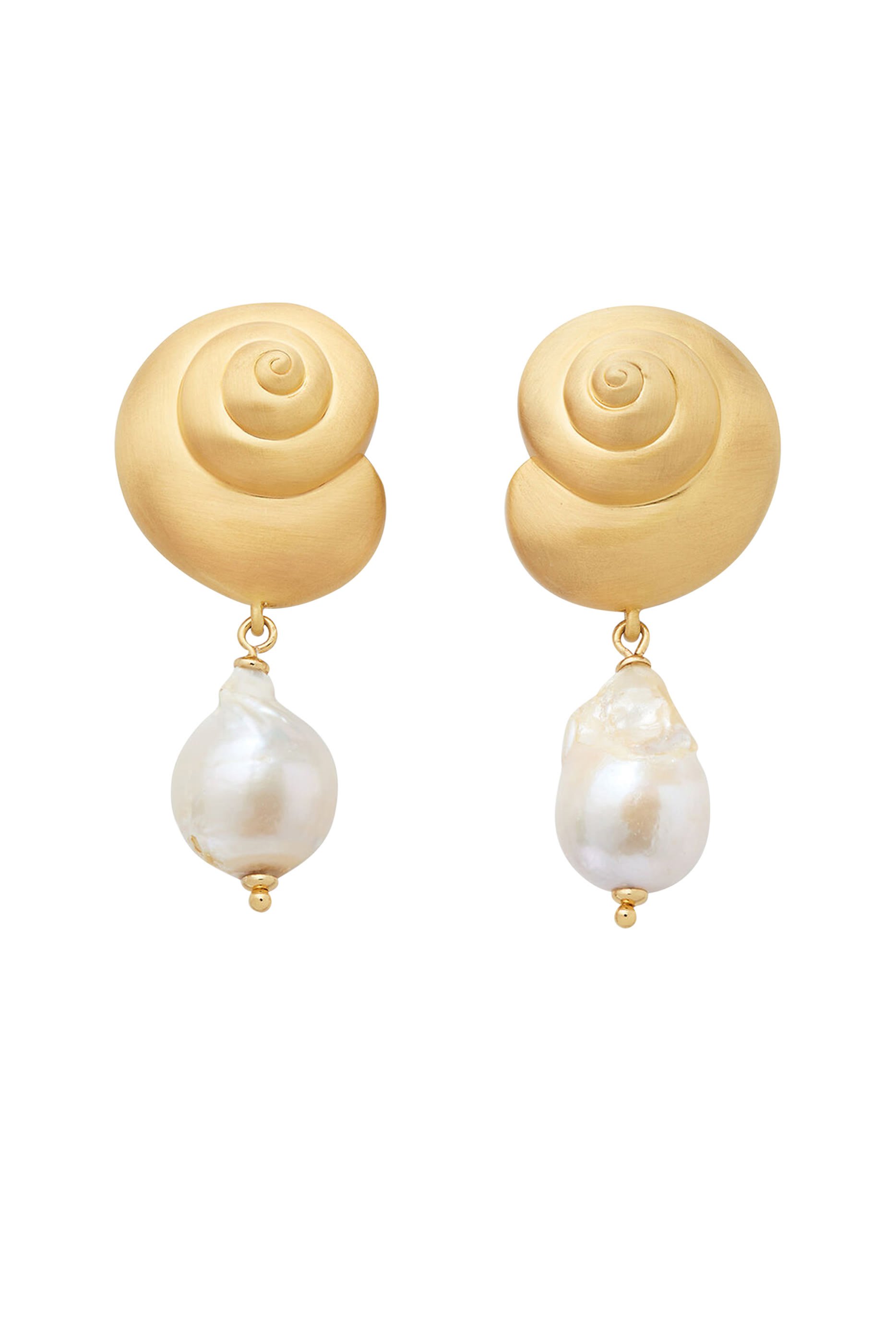 Beachside Drop Earrings, Plated Metal & Cubic Zirconia, Freshwater Pearl, Titanium Posts