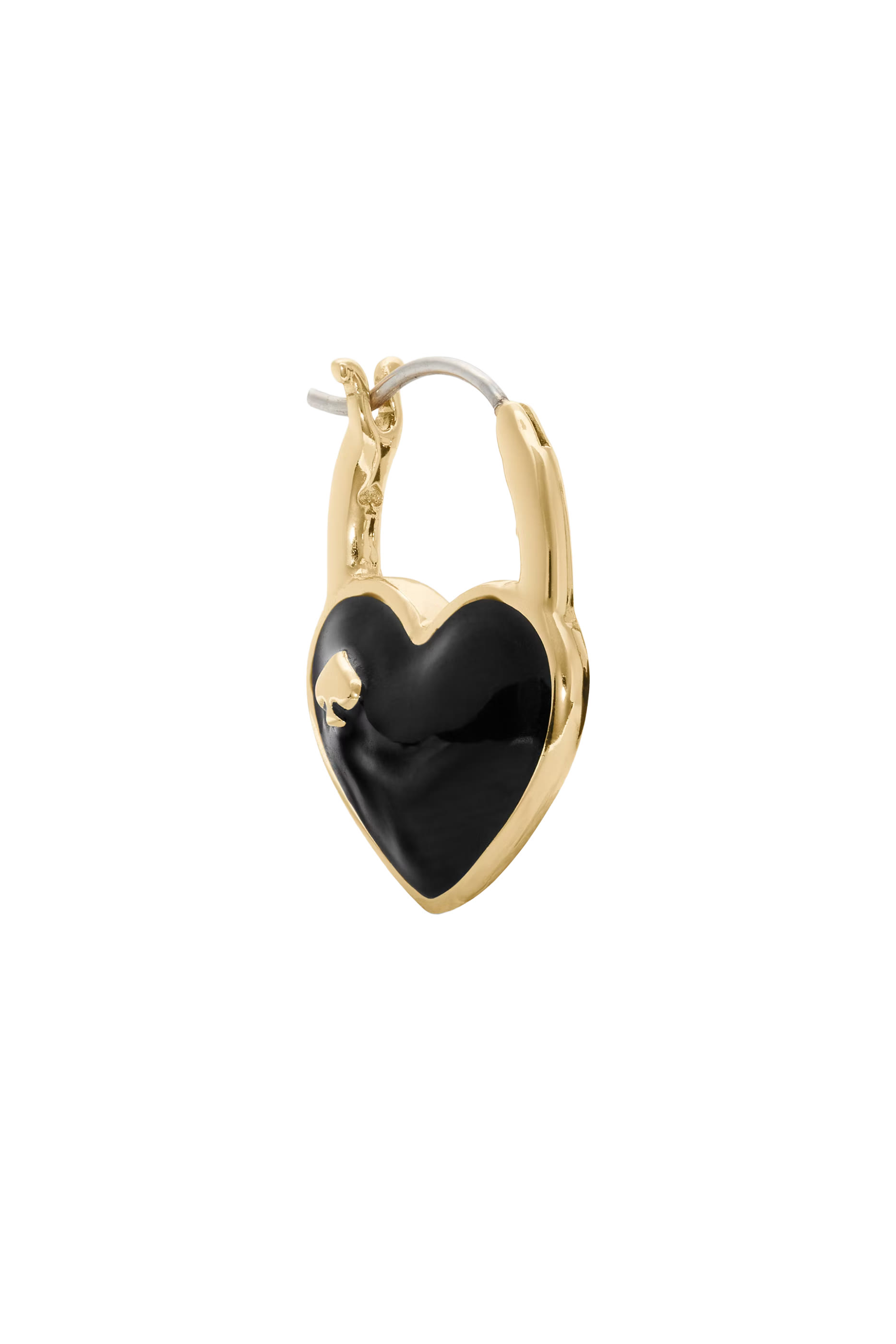 Heart Spade Huggies, Stainless Steel Posts & Enamel
