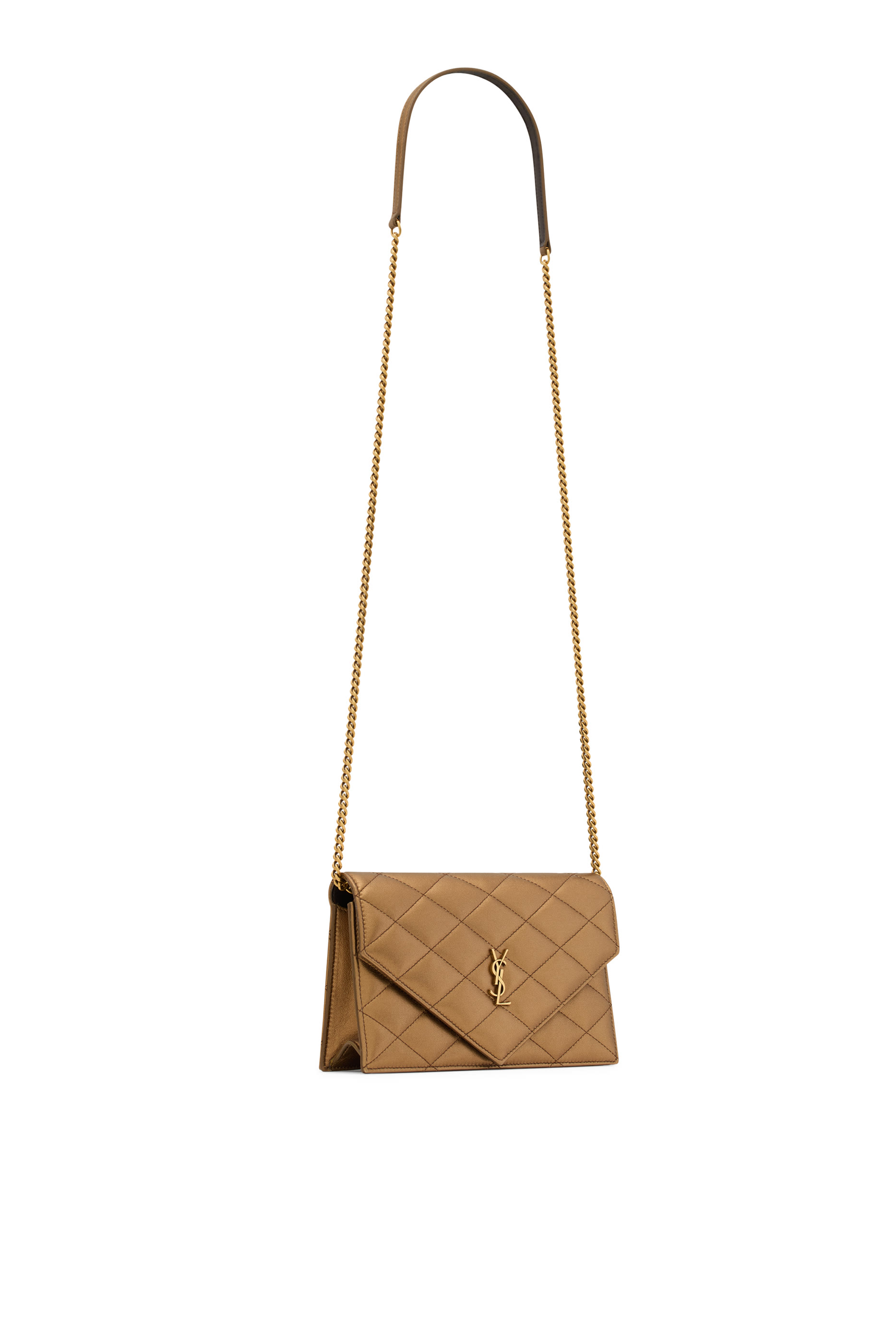 Paris Chain Wallet in Metallic Leather 