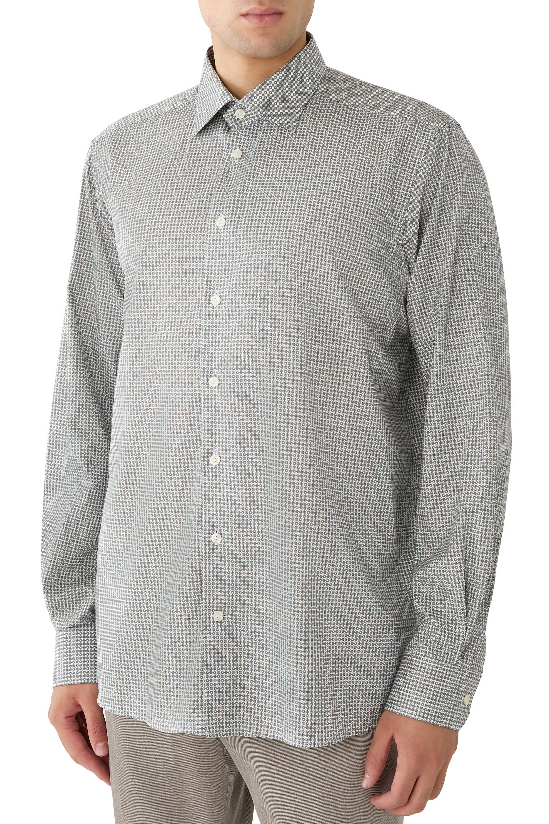Micro Print Dress Shirt