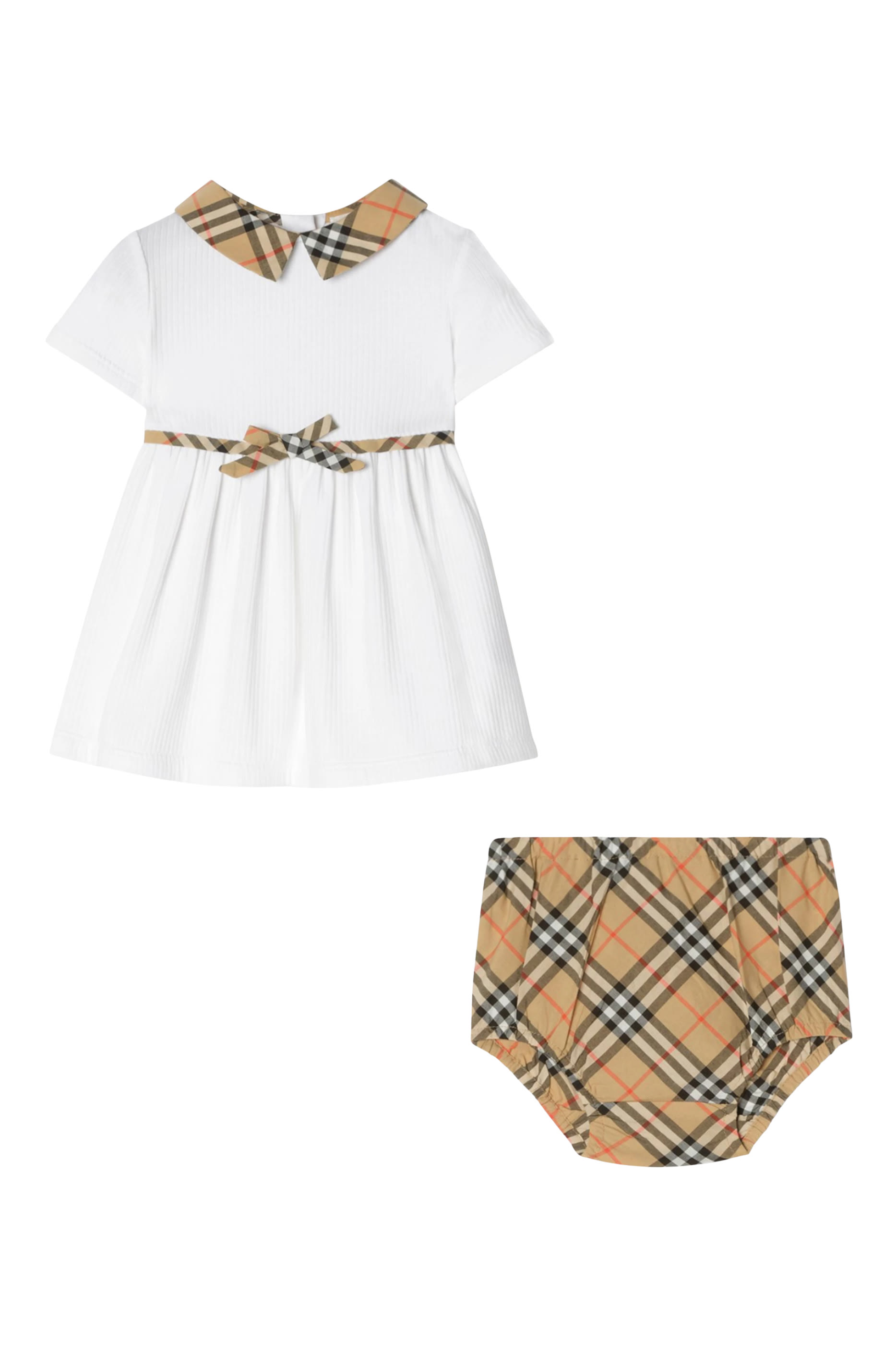 Kids Check Trim Dress with Bloomers