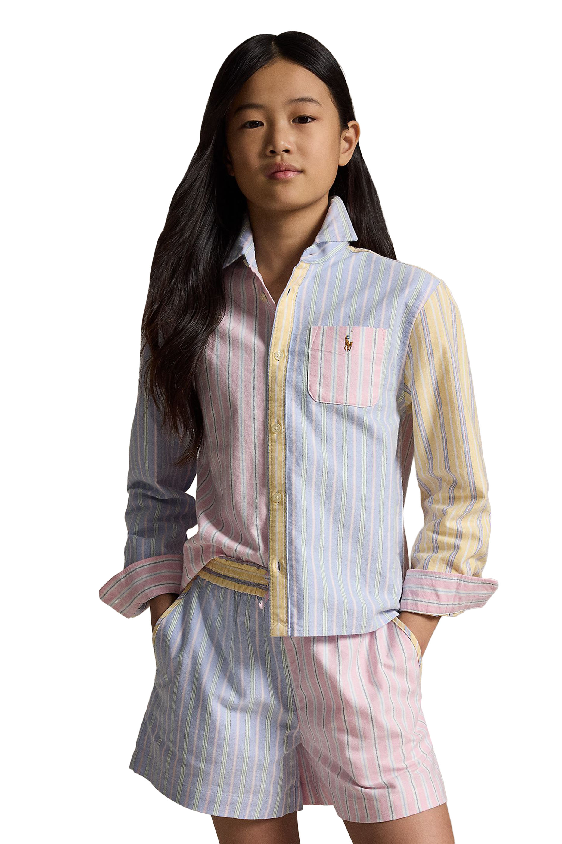 Kids Striped Cotton Oxford Boxy Fun Shirt