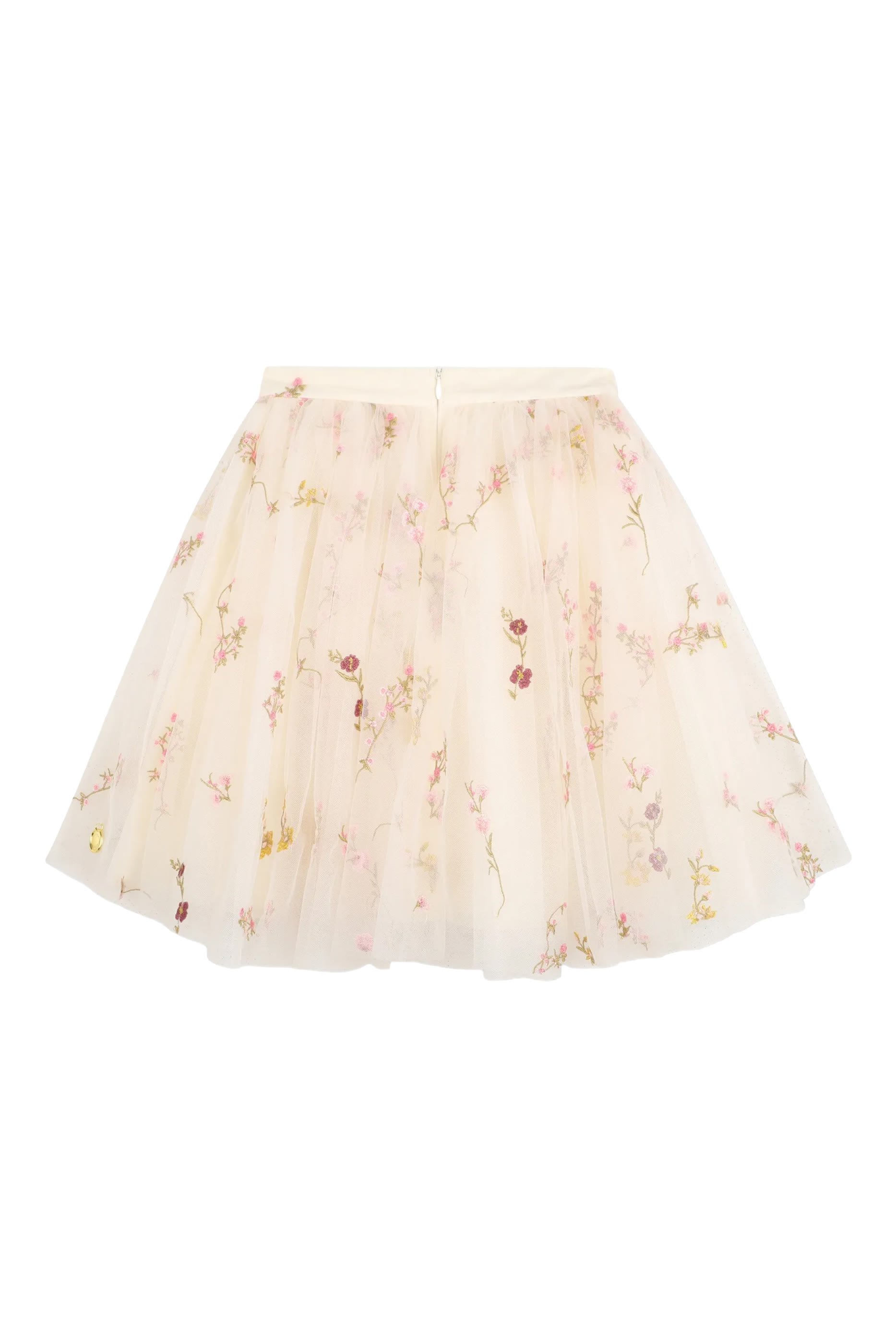 Kids Floral-Embroidered Midi Skirt