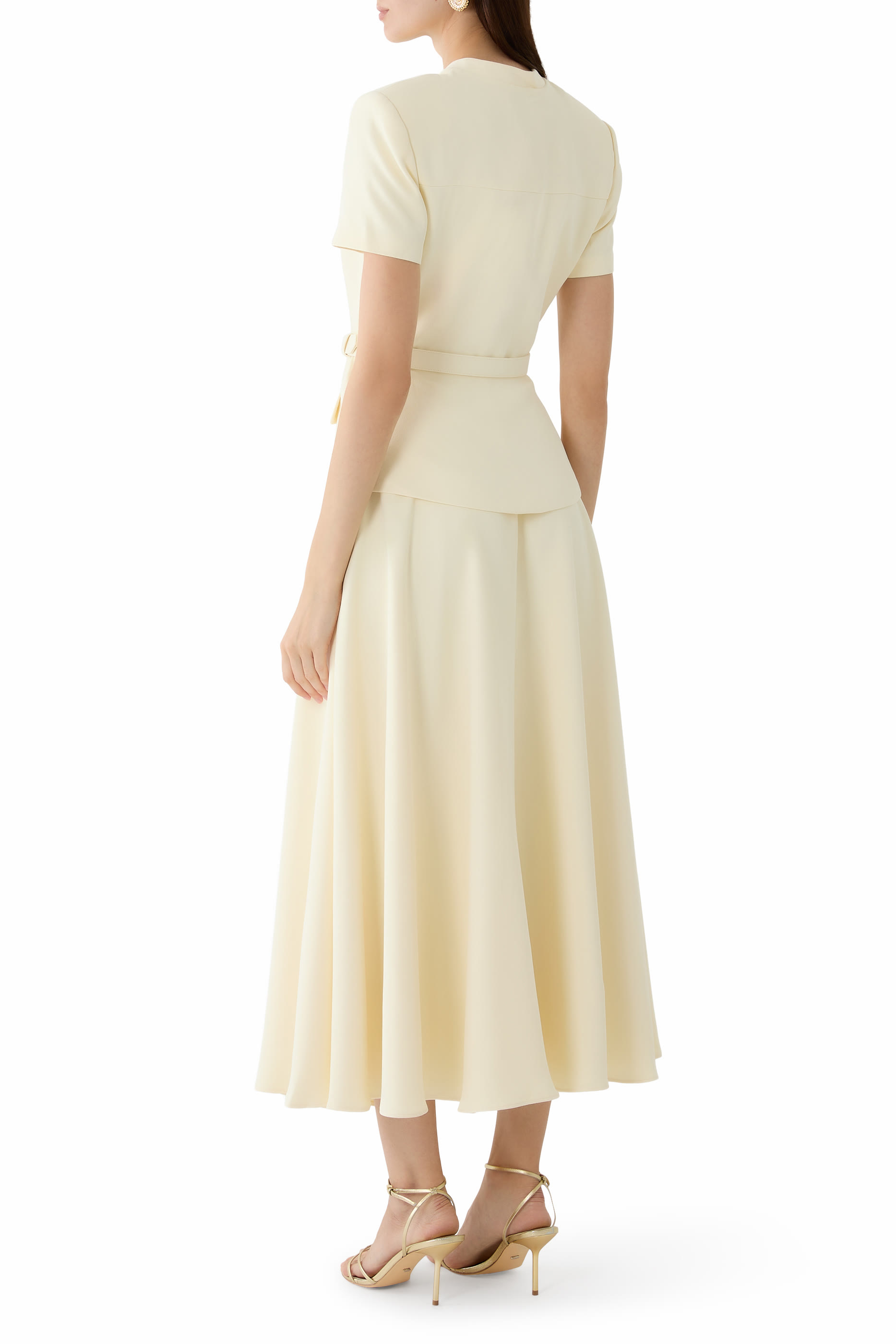 Belted Tailored Midi Dress