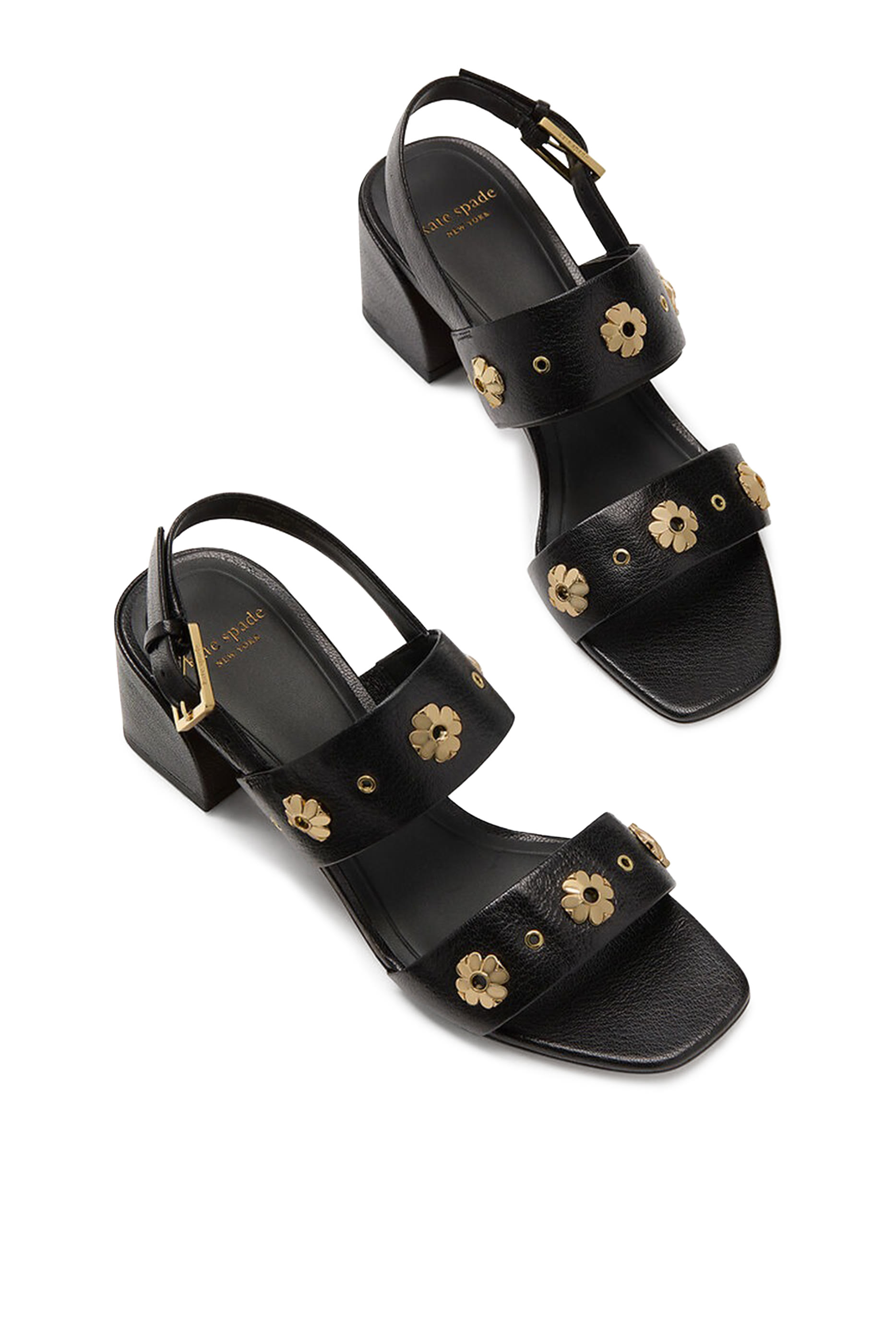 Spade Flower Stud 60 Block Heels