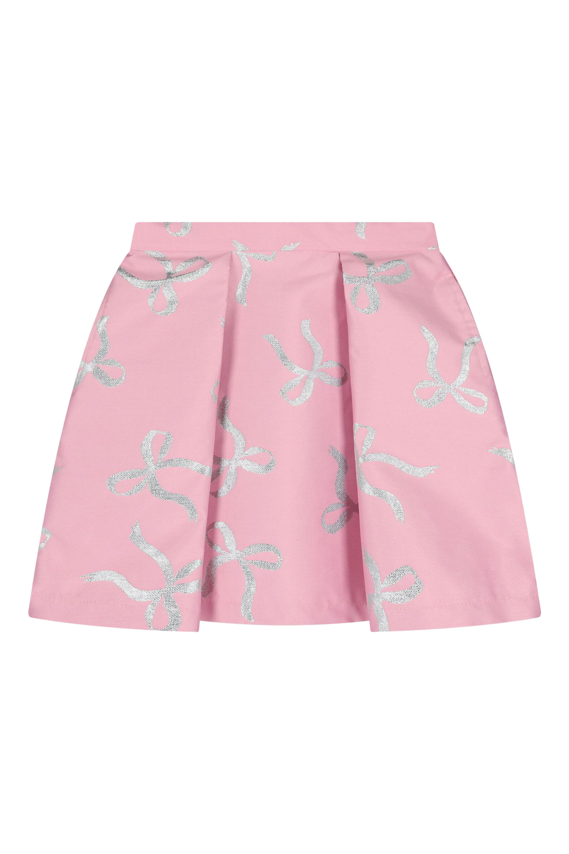 Kids Bow-Print Pleated Skirt