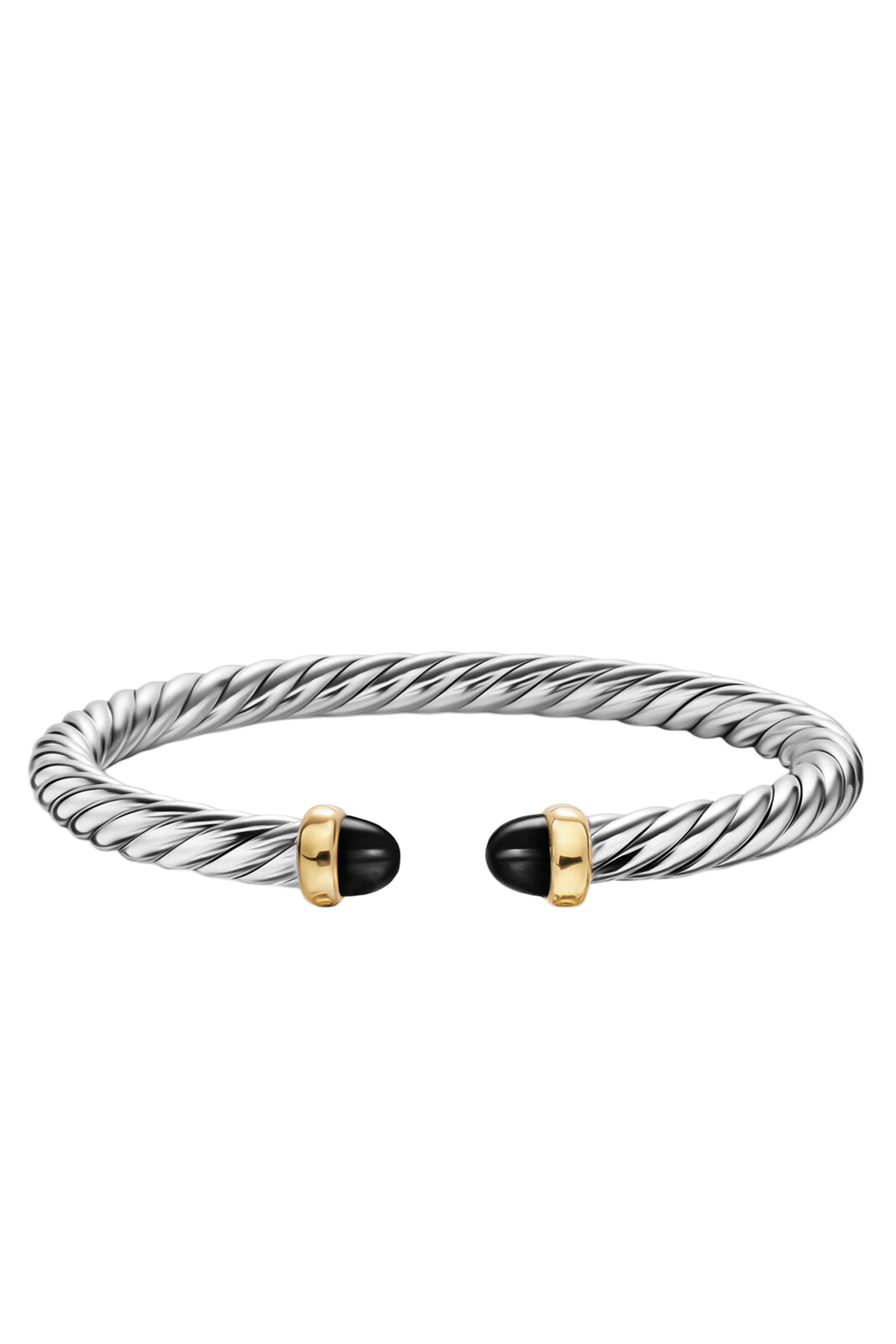 Cable Flex® Bracelet, Sterling Silver, 14k Yellow Gold & Onyx