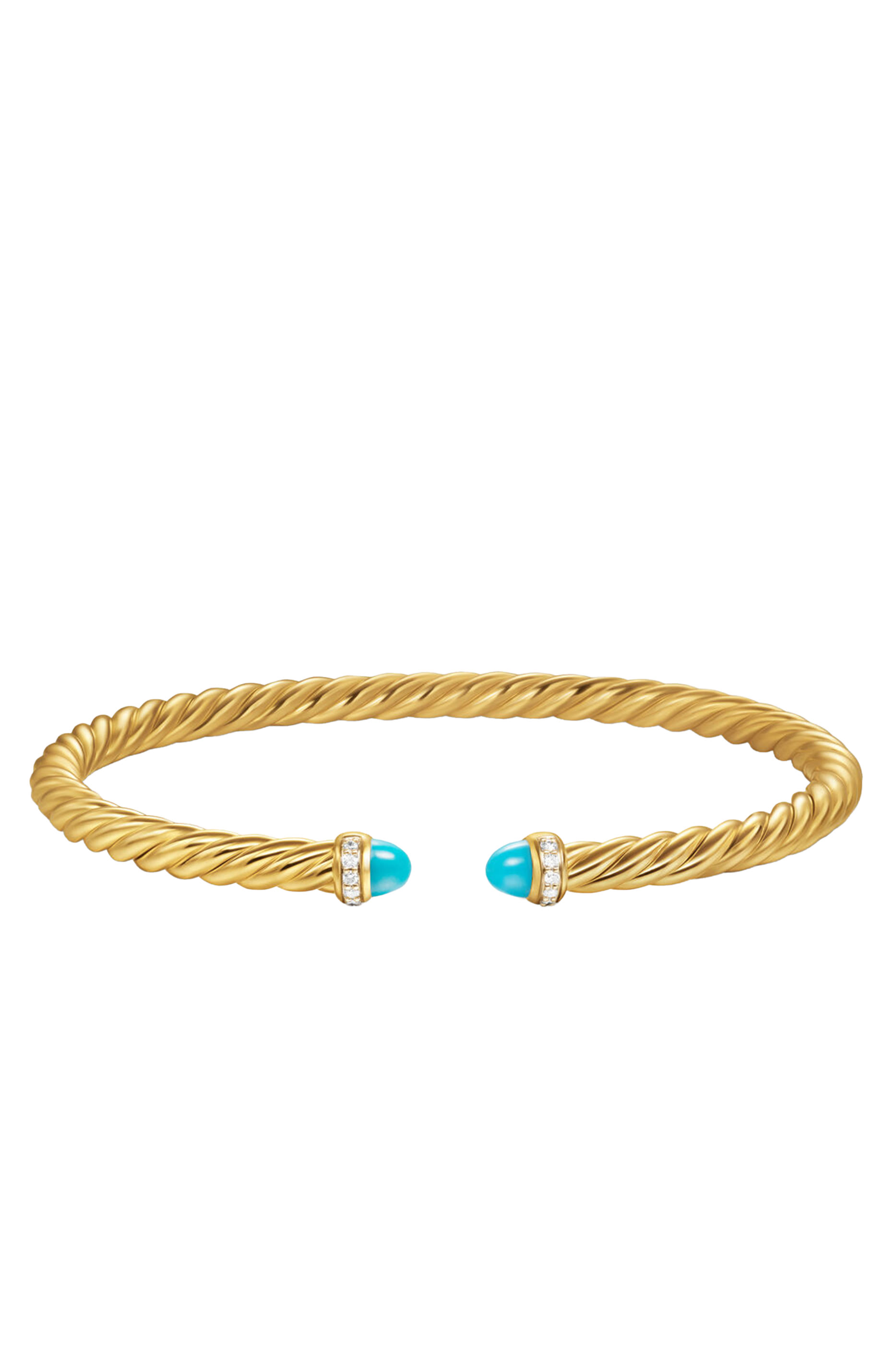 Cablespira® Flex Bracelet, 18K Yellow Gold with Turquoise & Diamonds