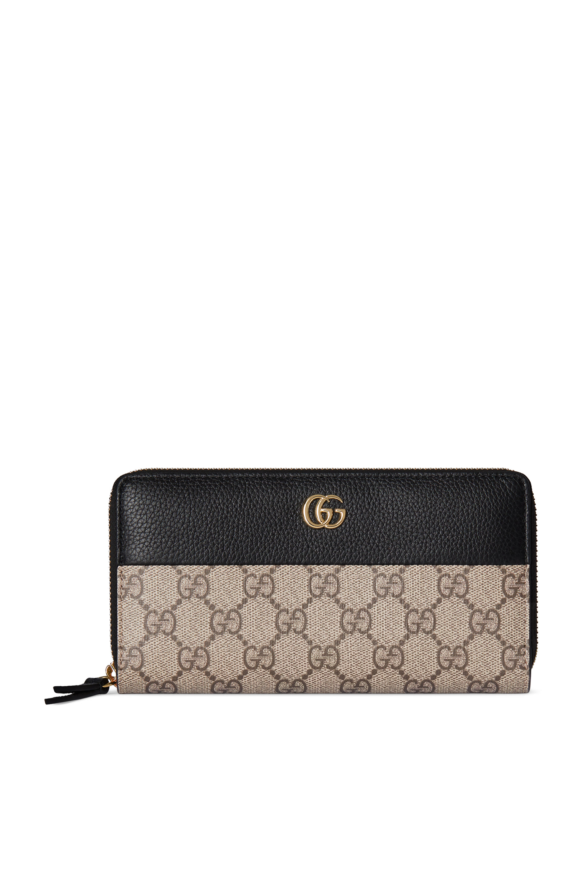 GG Marmont Bi-Color Zip Around Wallet 