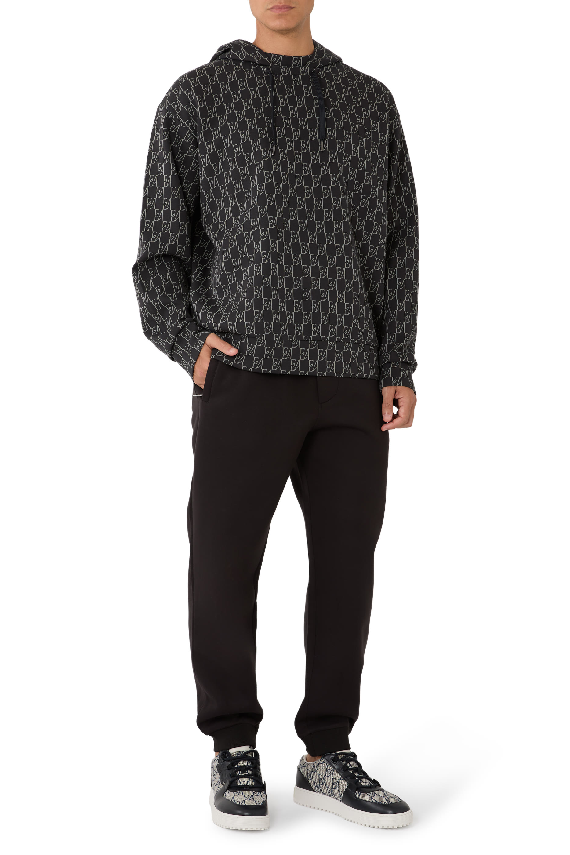 All-Over Logo Print Hoodie 