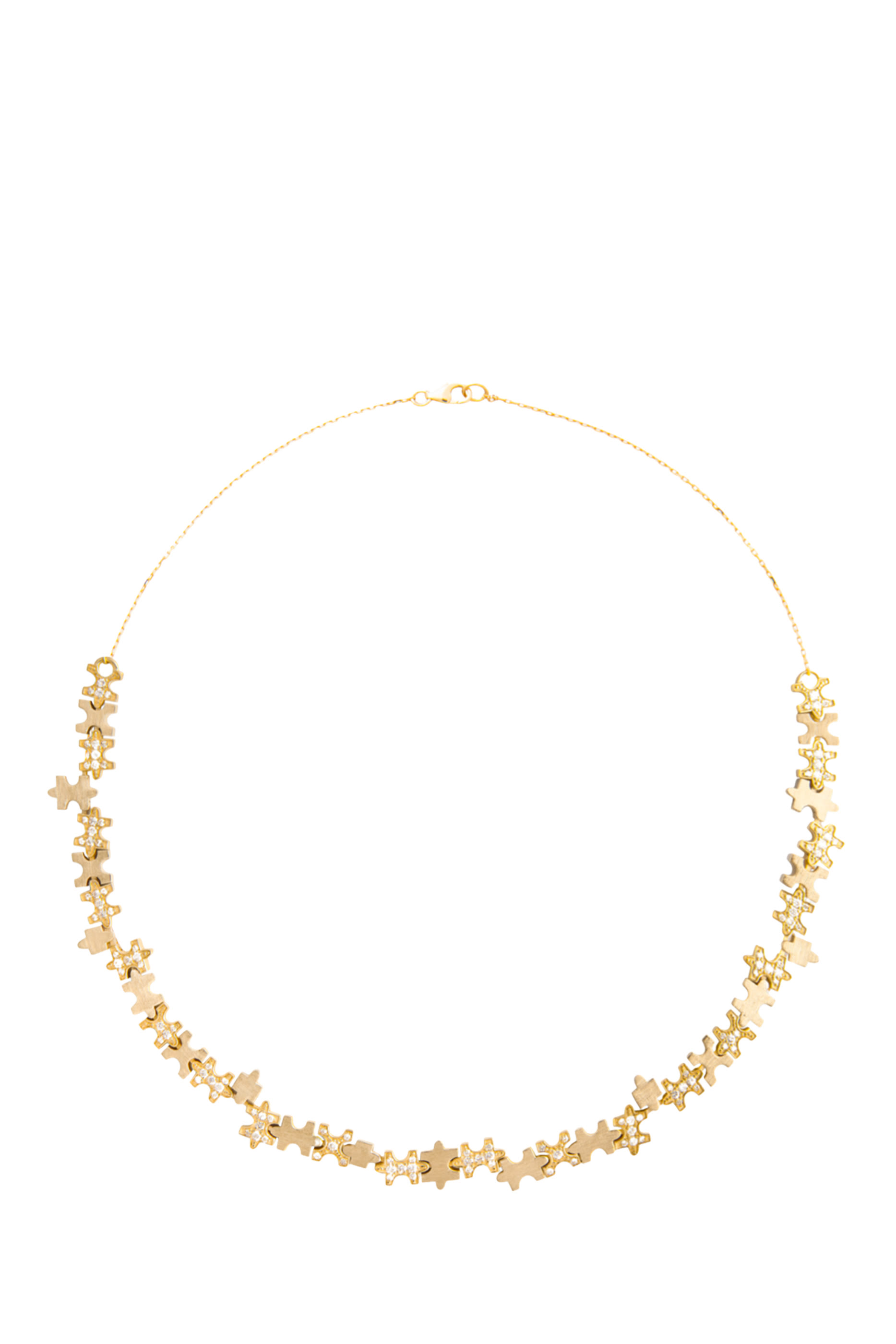 Maqta Multi Pav&eacute; Full Necklace, 18K Yellow Gold & Diamonds