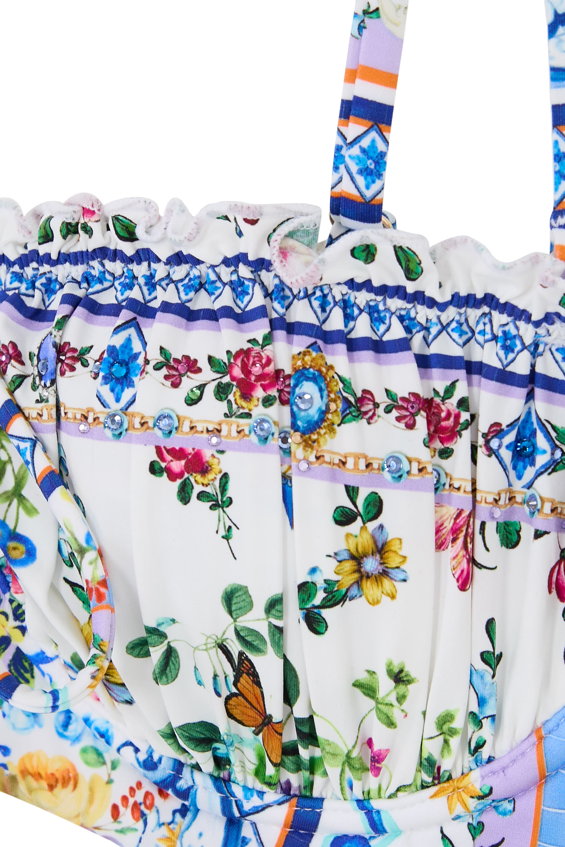 Tiles Darls Ruched Underwire Bra With Tie