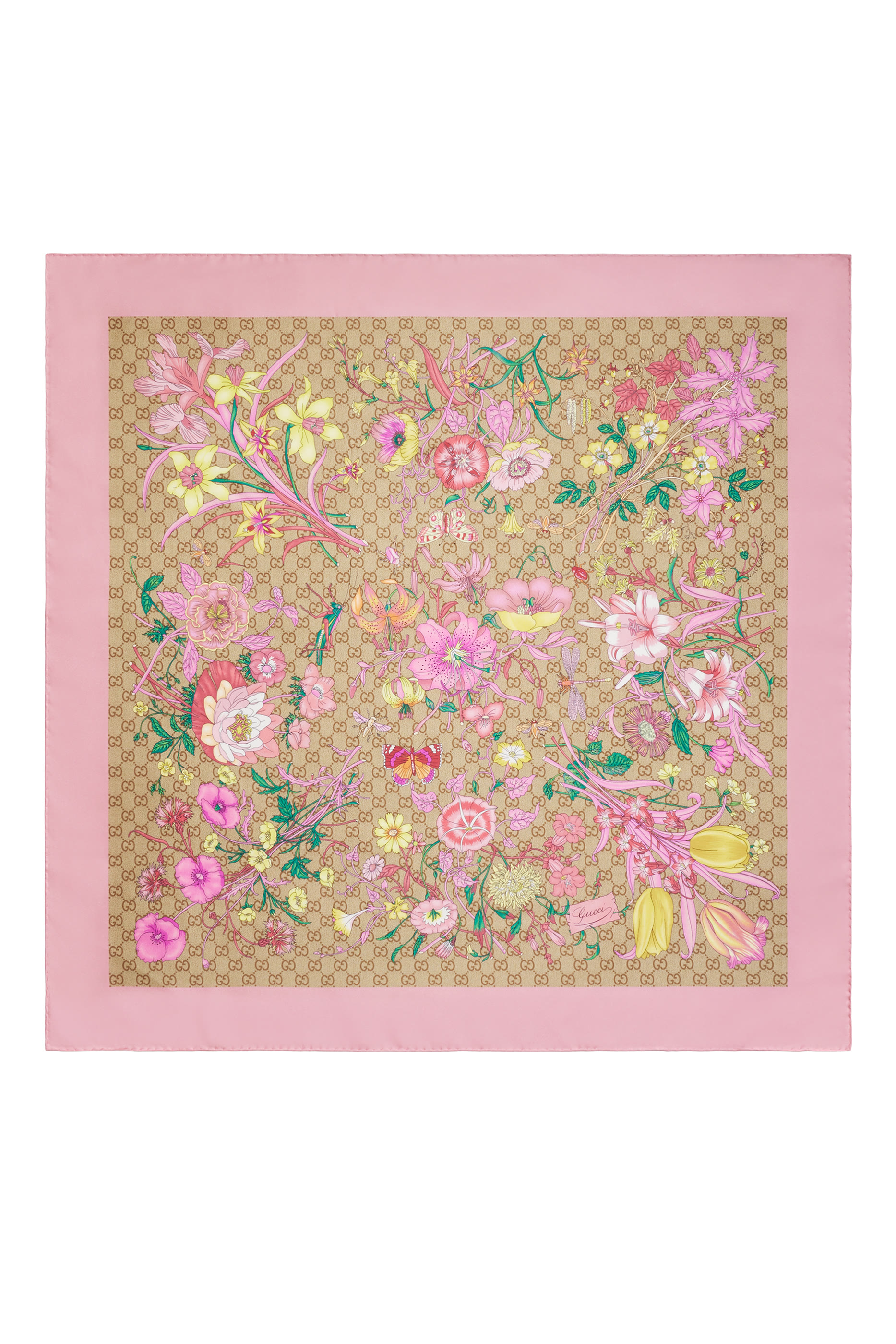 Printed GG Silk Twill Carré 