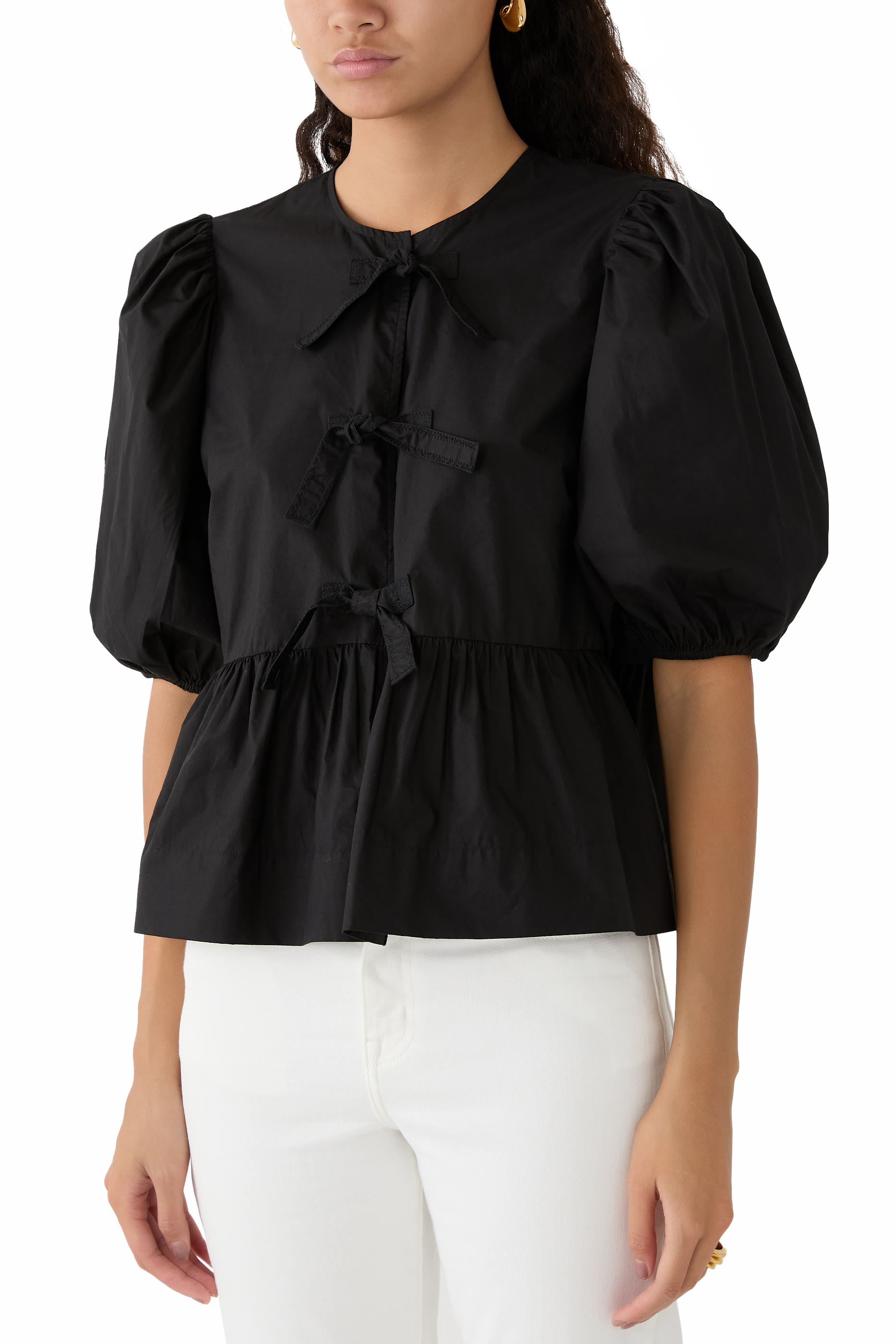Peplum Tie Blouse