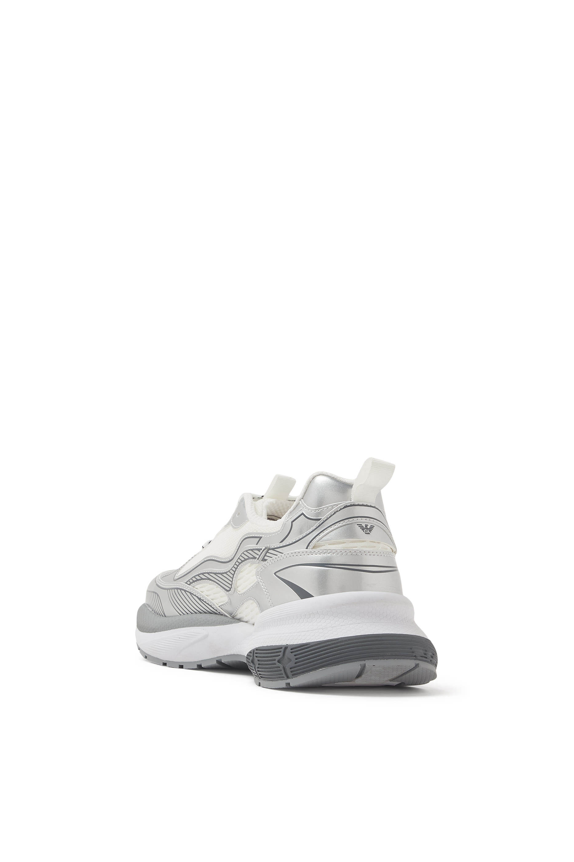 Signature Logo Mesh Sneakers with Laminated Details