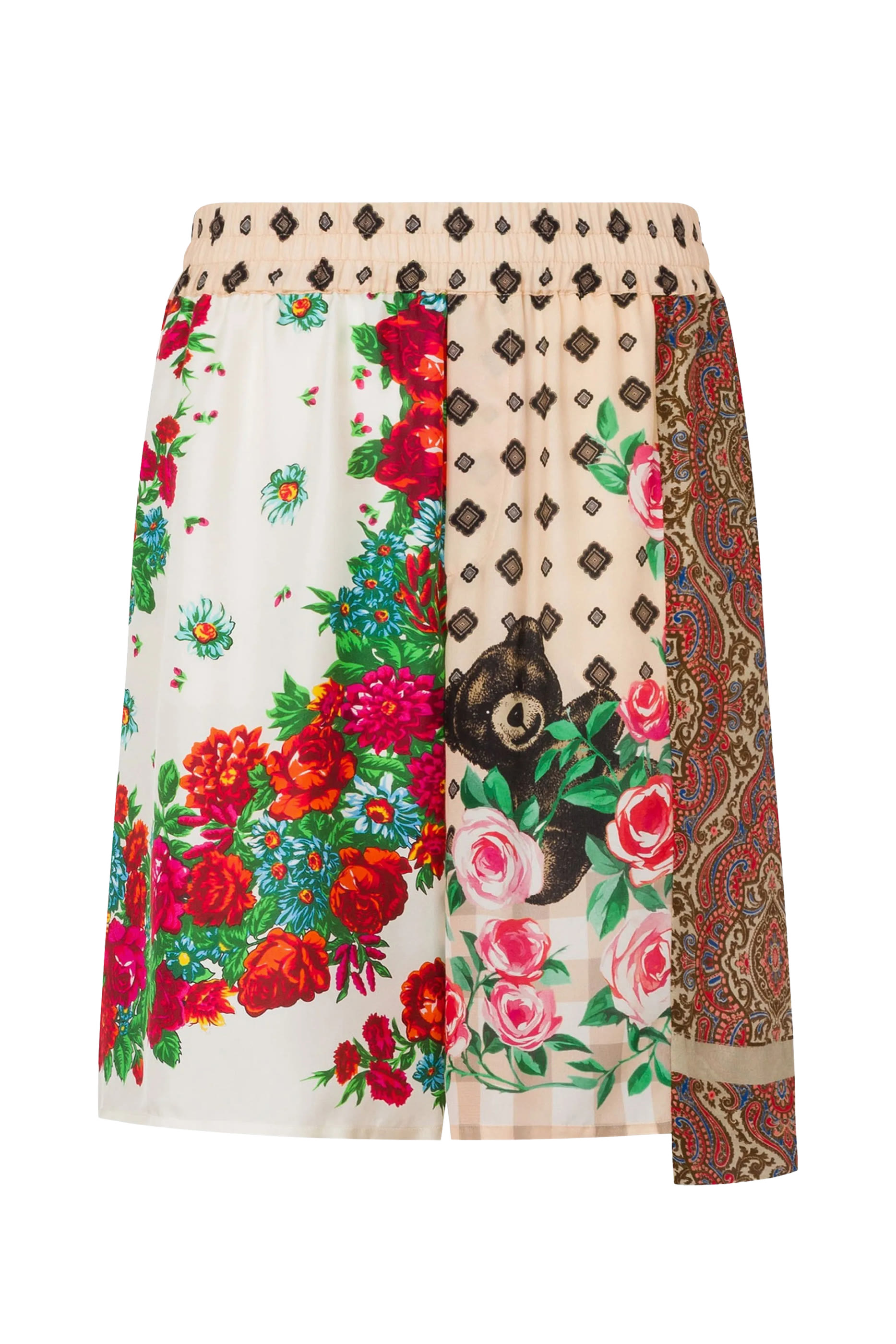  Printed Silk Bermuda Shorts 