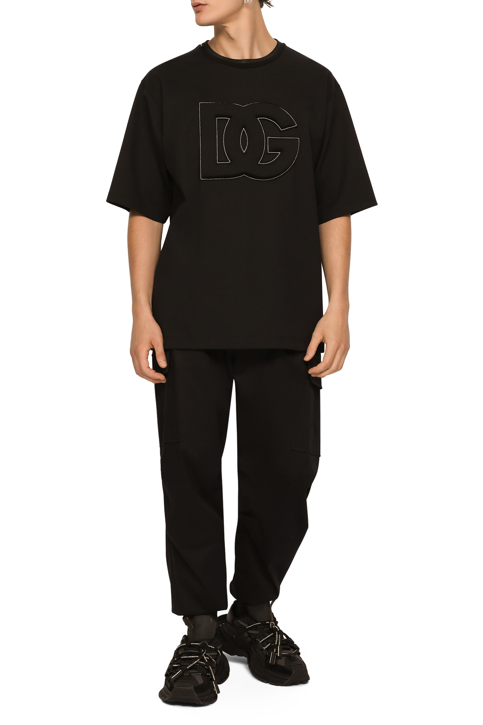 Logo Tag Cotton Cargo Pants