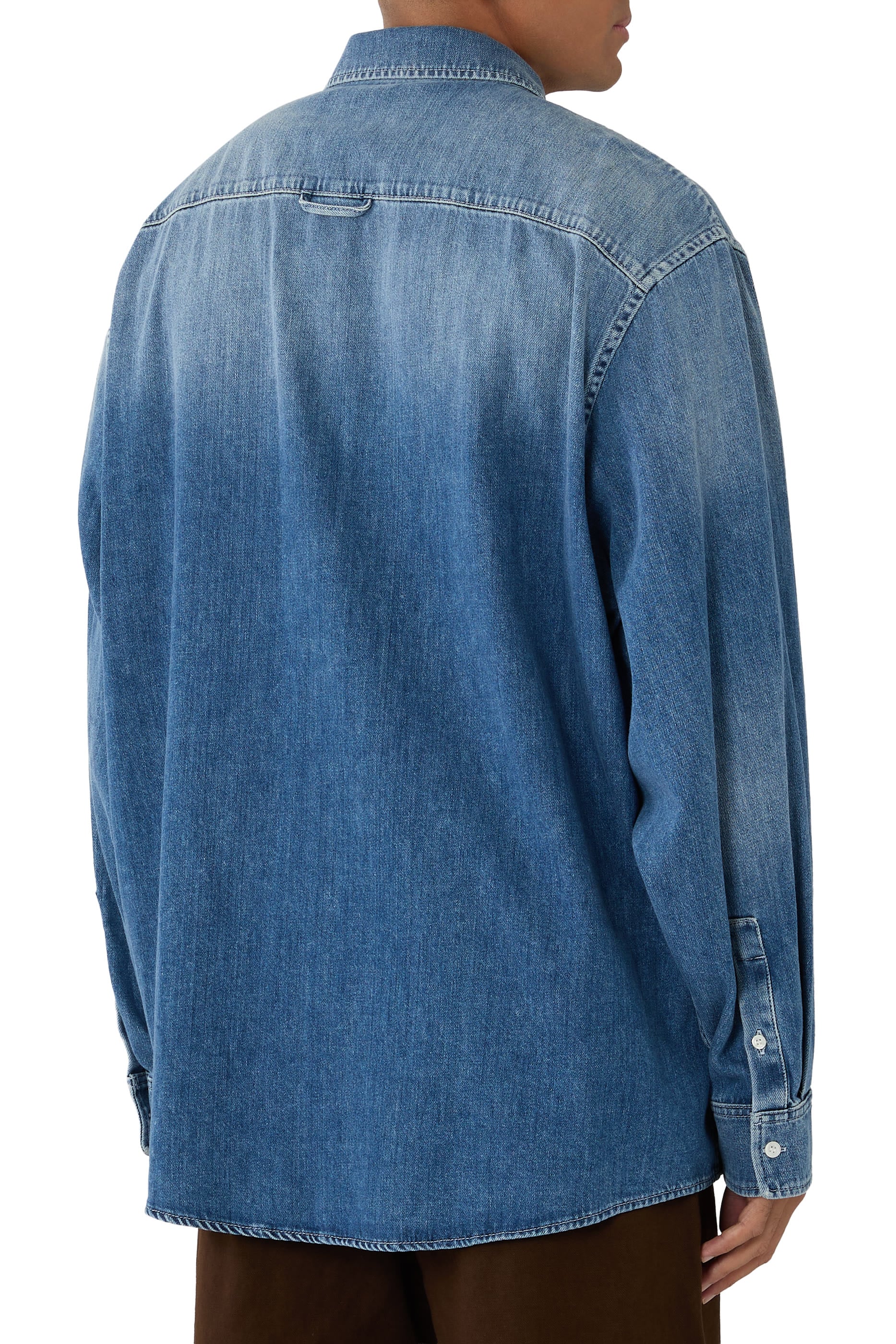 Logo Denim Long Sleeves Shirt