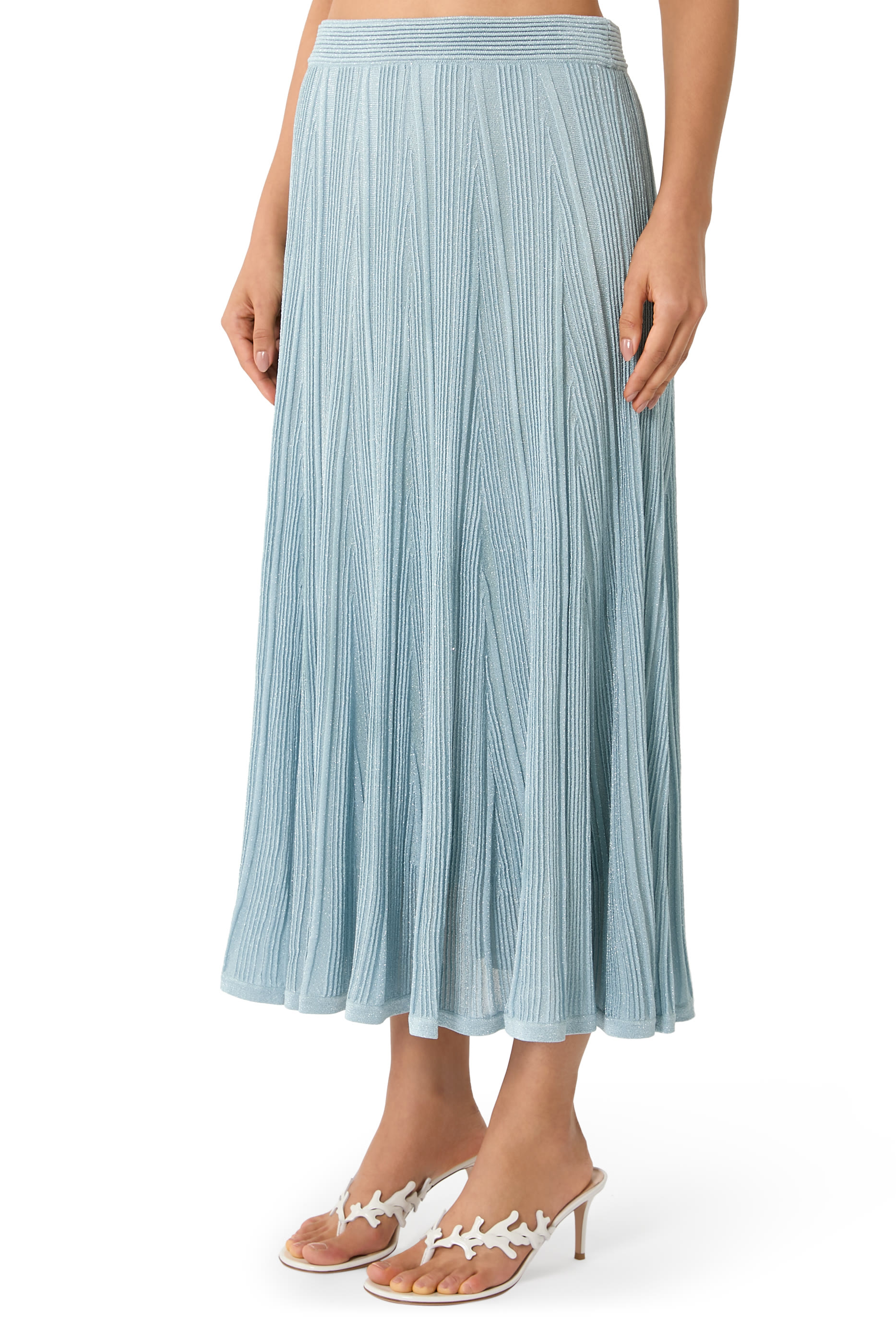 Aster Metallic Midi Skirt 