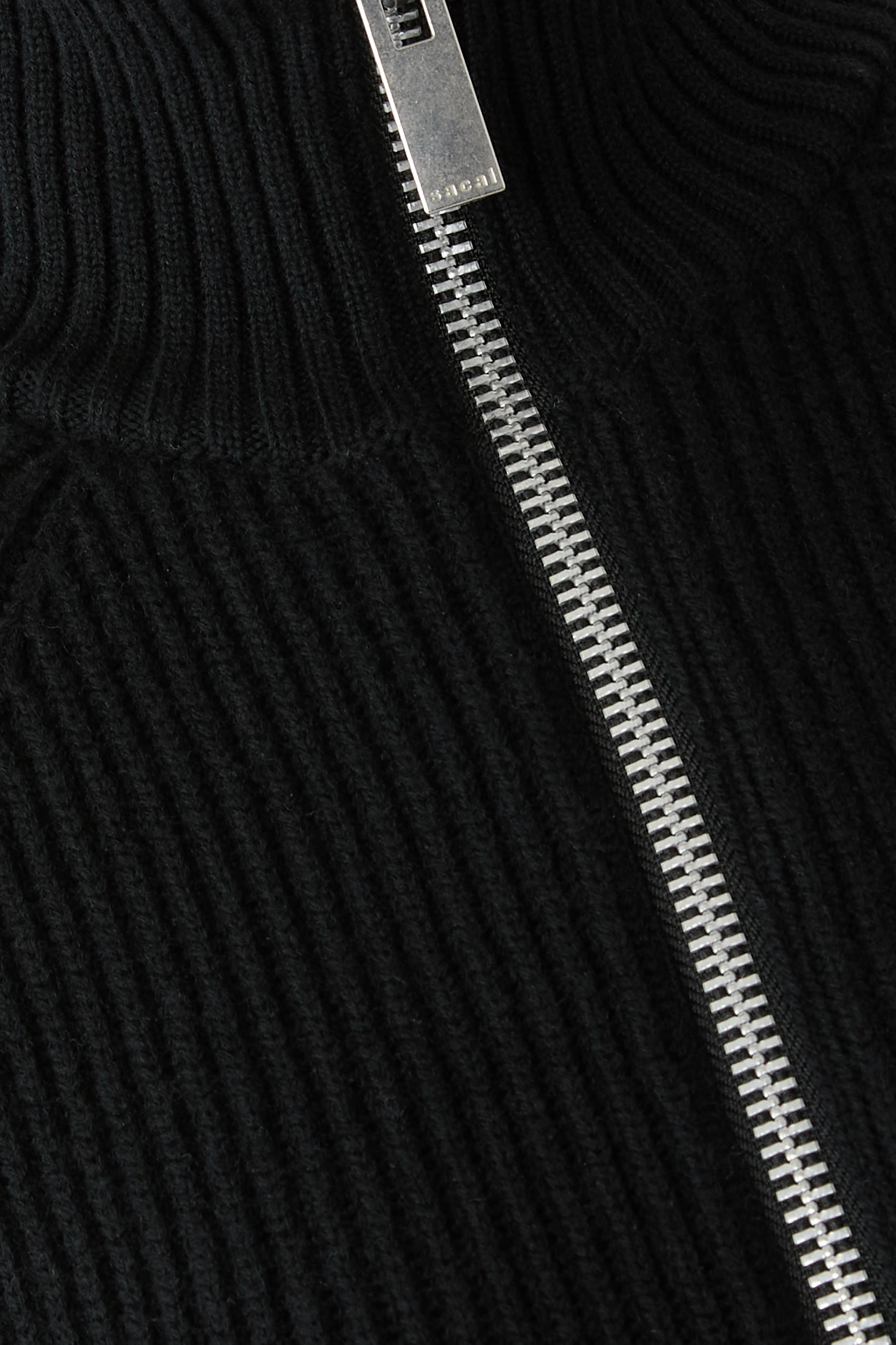 Ribbed-Knit Panelled Cardigan
