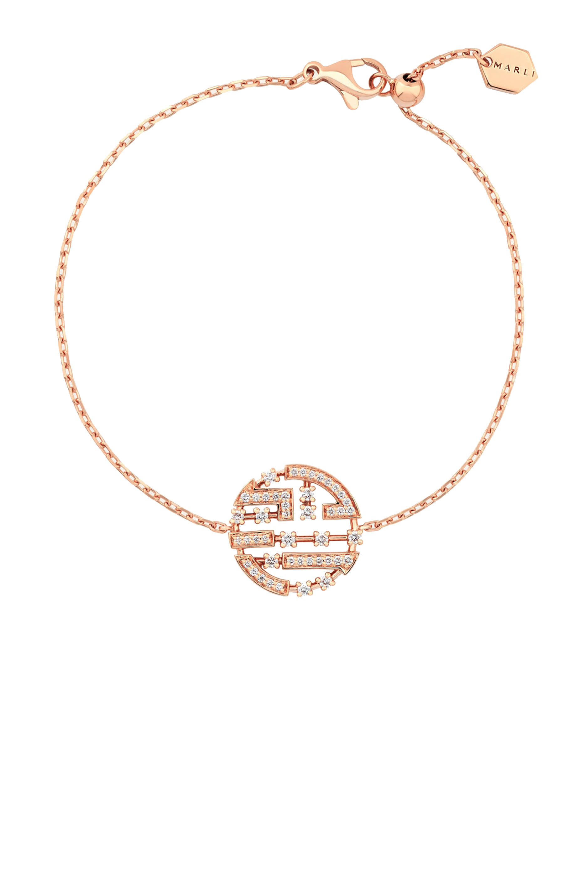 Avenues Luxe Chain Bracelet, 18k Rose Gold with Diamonds