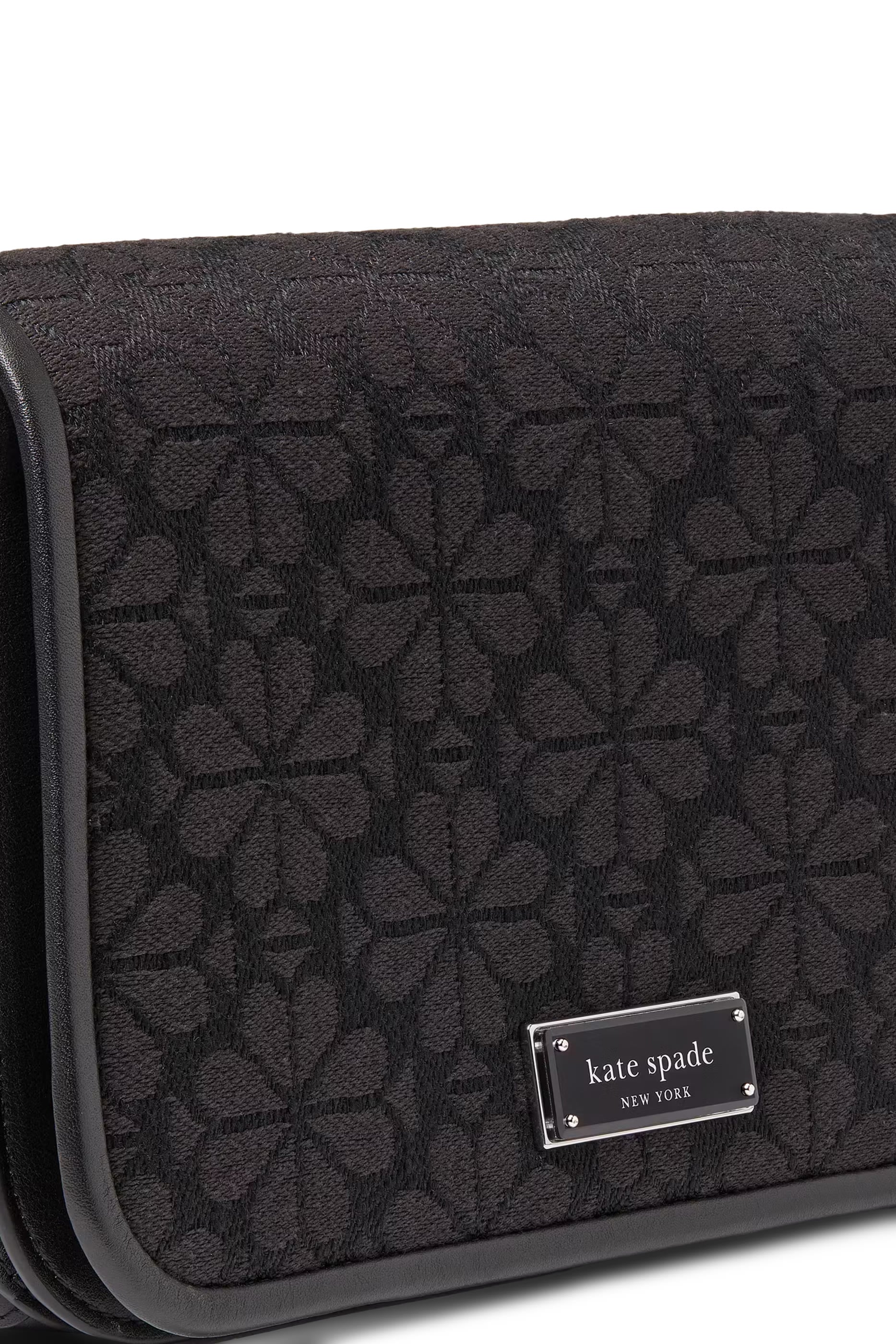Spade Flower Jacquard Small Flap Crossbody Bag