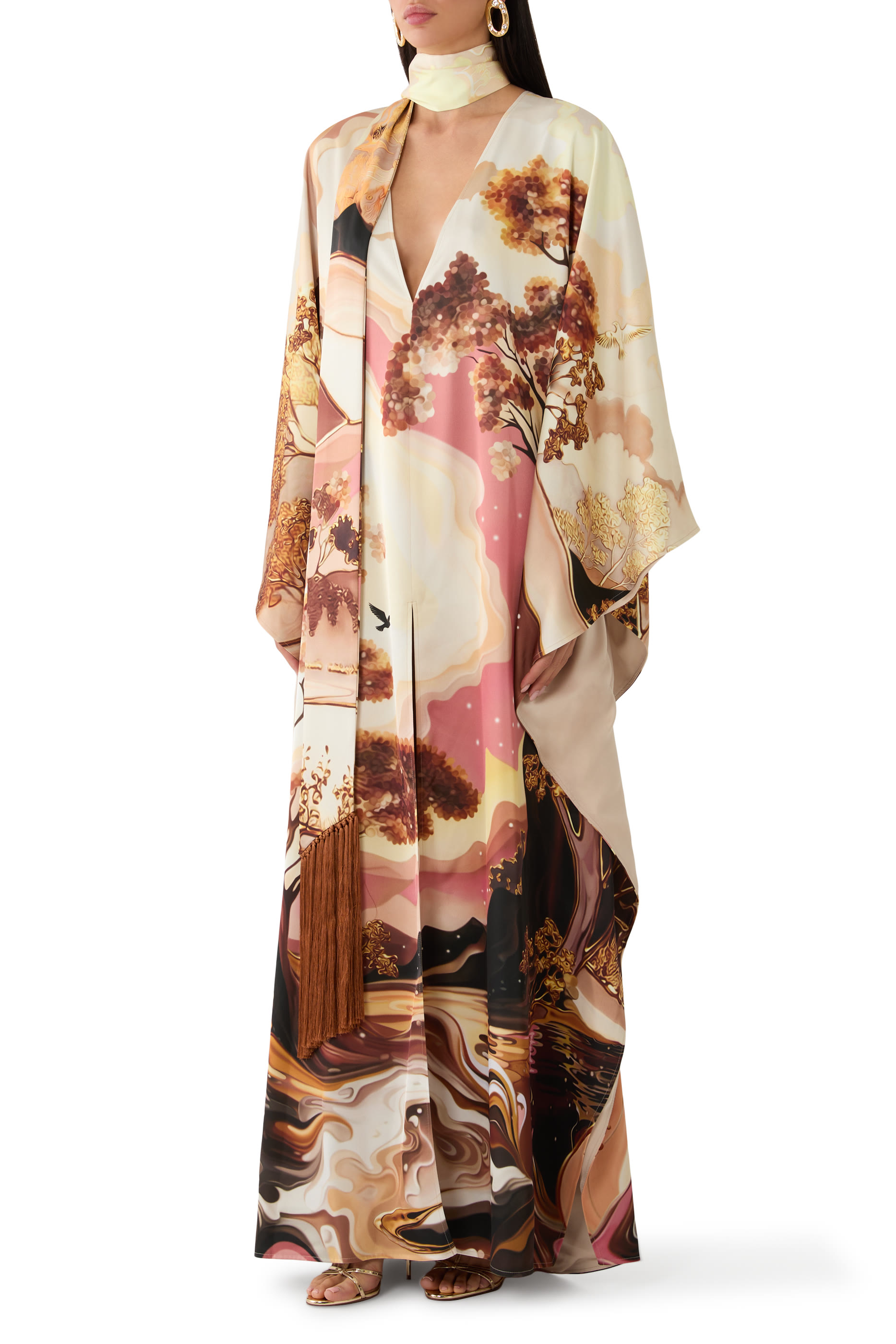 Kira Kaftan Mizutama Marble Claret