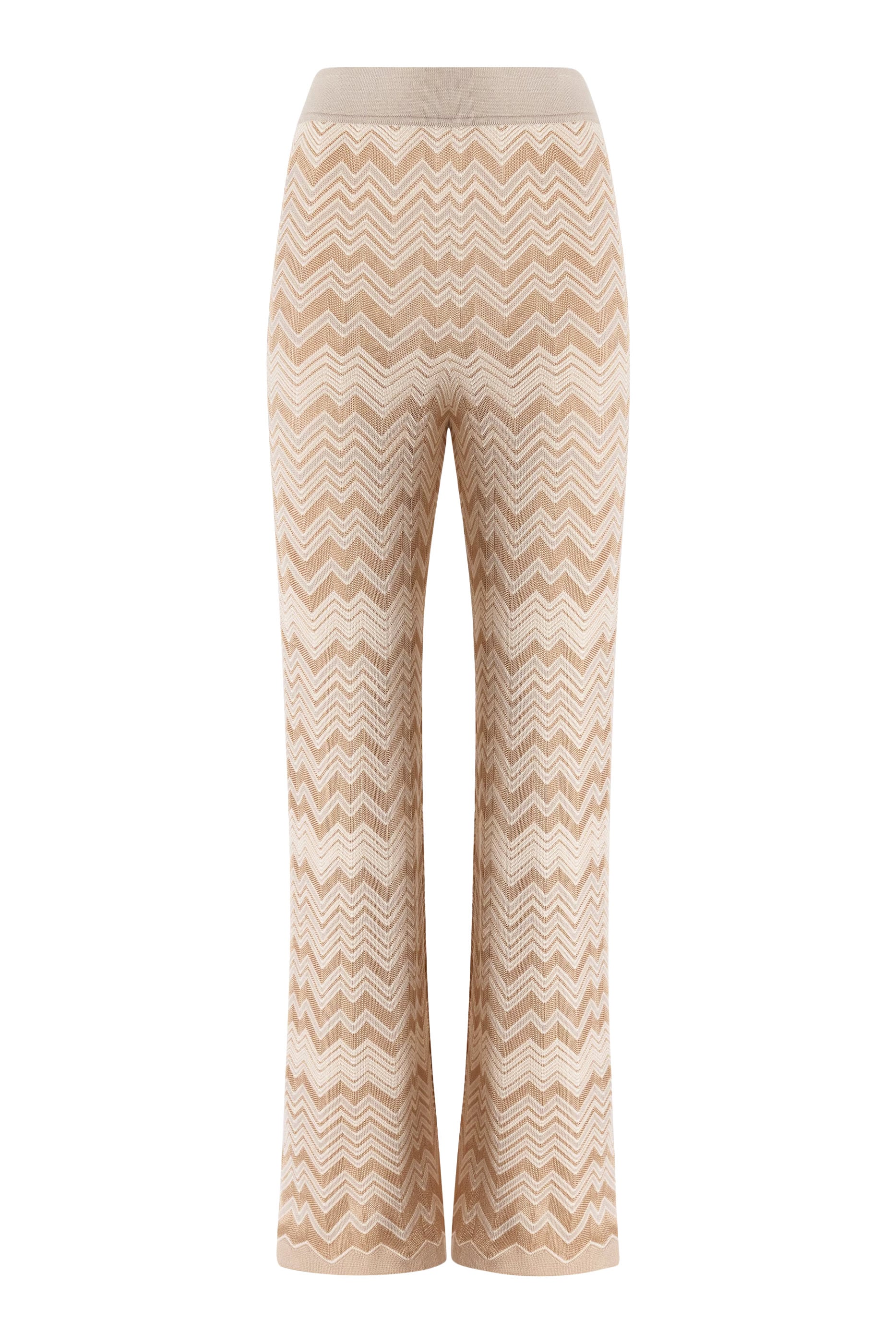 Tonal Chevron Flared Pants
