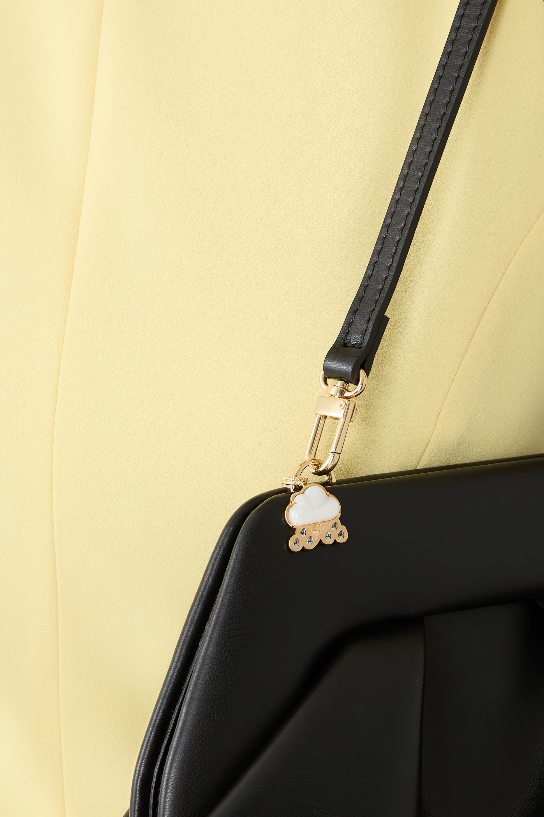 Cloud Brushed Charm, 18K Yellow Gold & Mother of Pearl