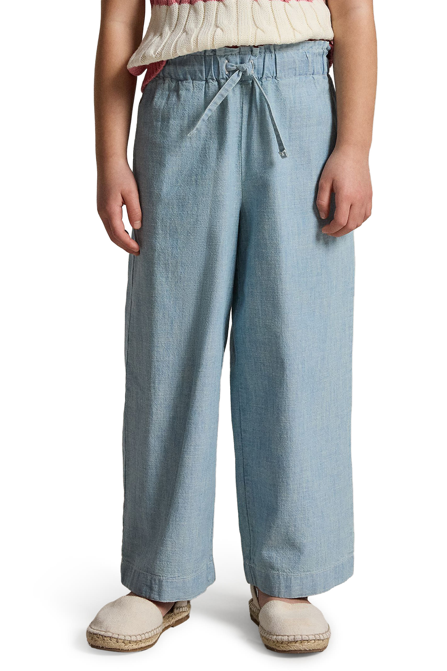 Kids Pony-Embroidered Wide-Leg Trousers