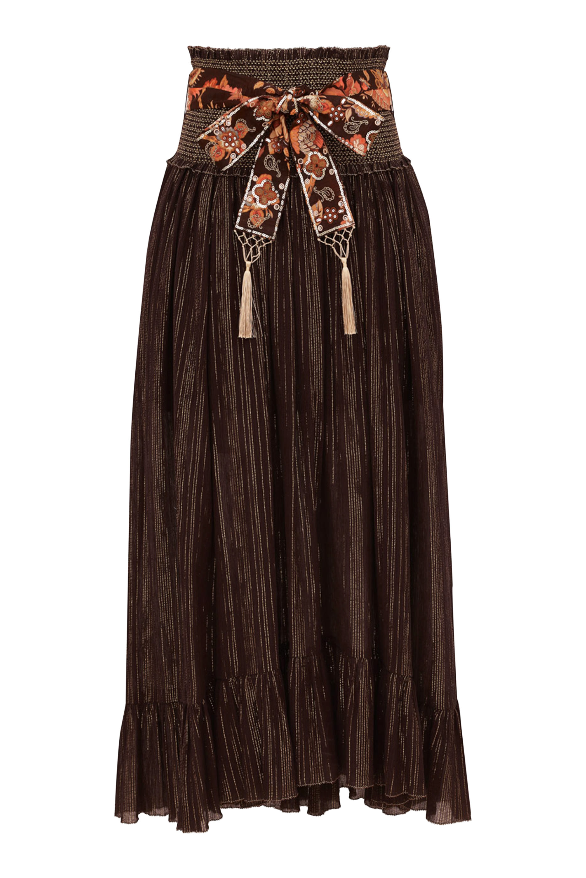 Aster Shirred Midi Skirt