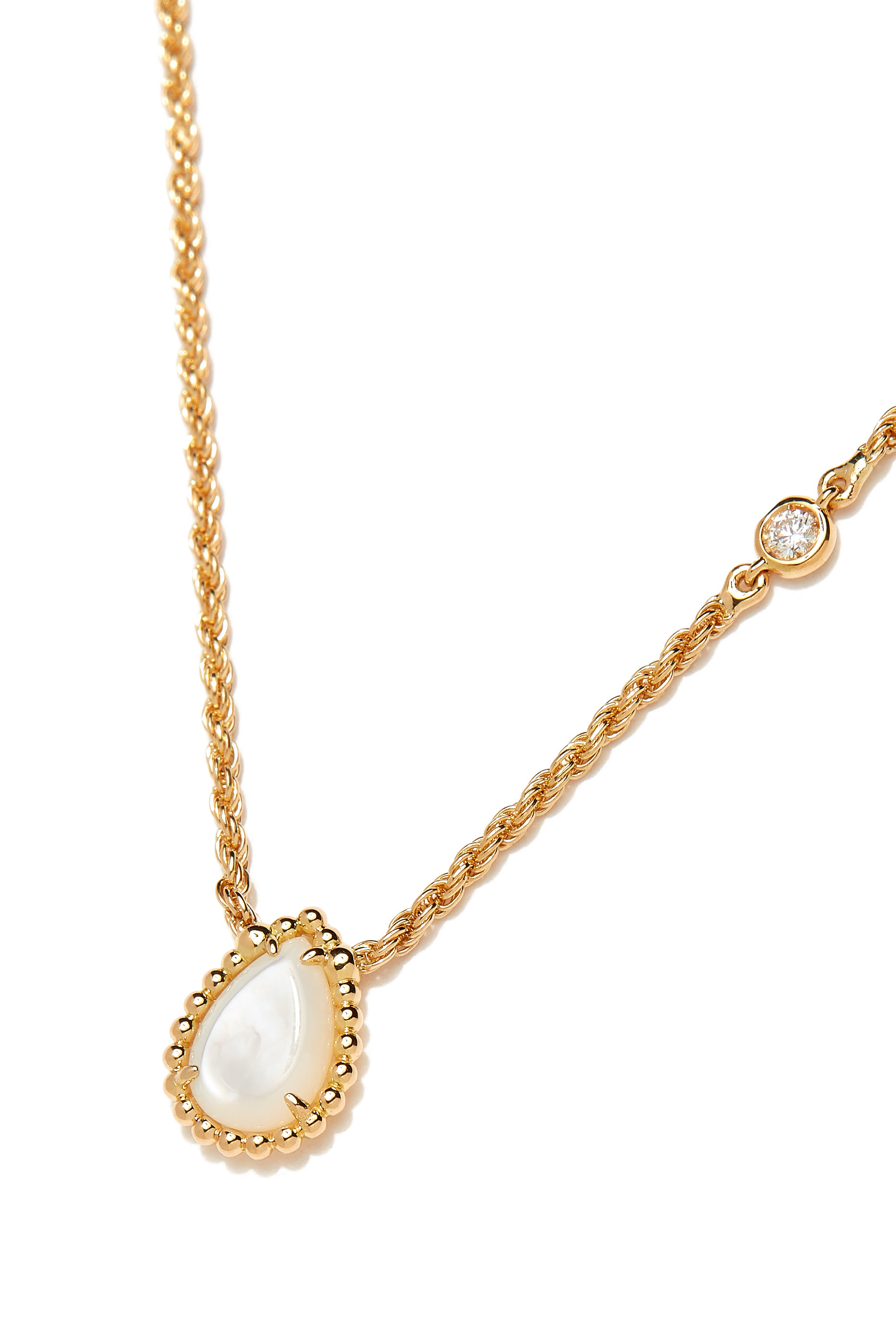 Serpent Boh&egrave;me XS Pendant Necklace, 18K Yellow Gold & Mother of Pearl
