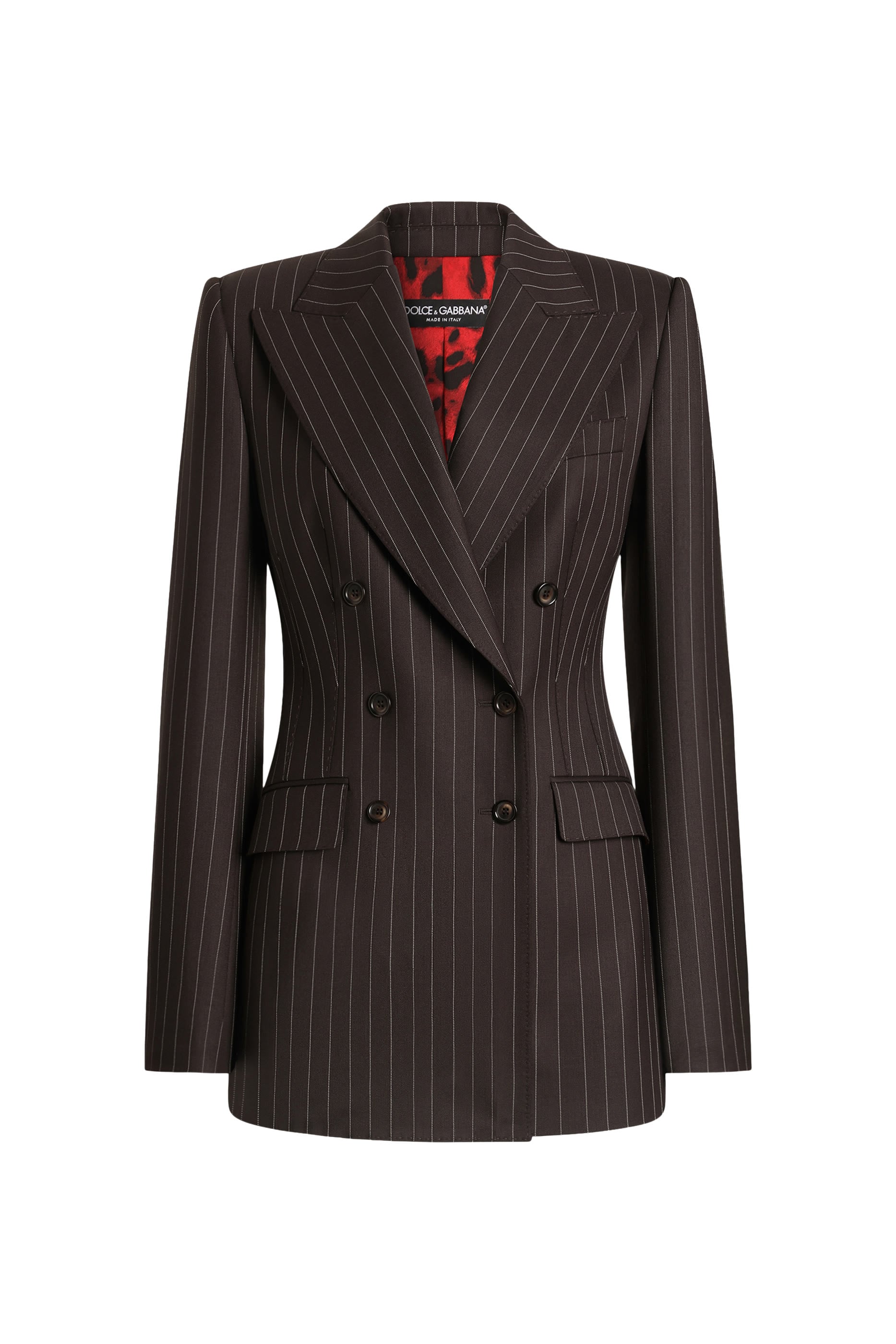  Turlington Double-Breasted Twill Pinstripe Jacket