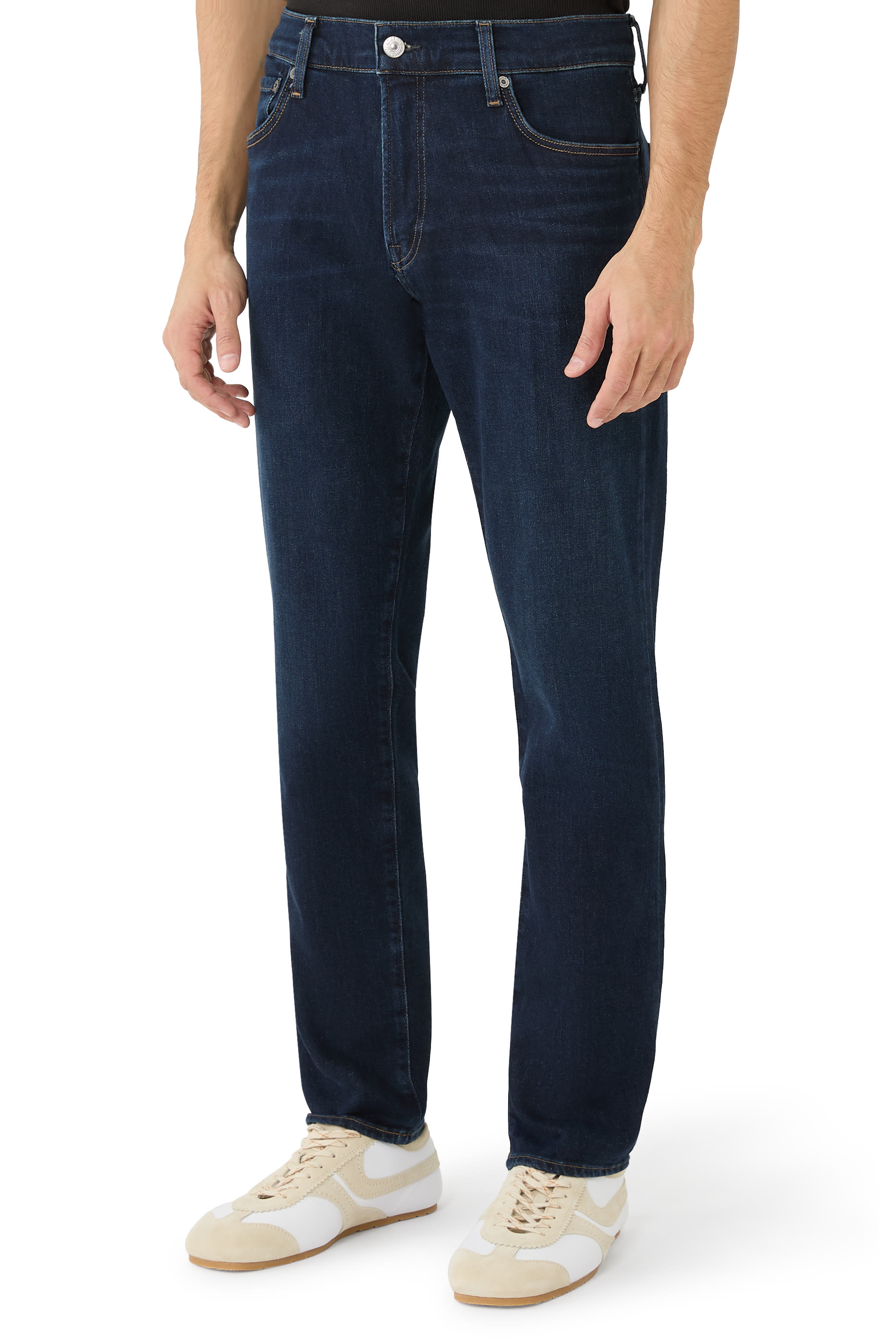  London Tapered Slim Cashmere Denim Jeans