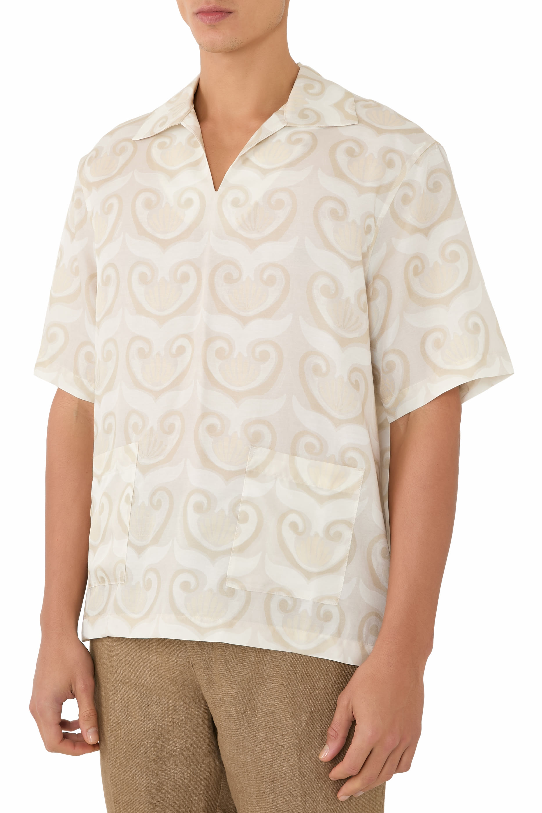 Painted Shell Nautical Silk Shirt