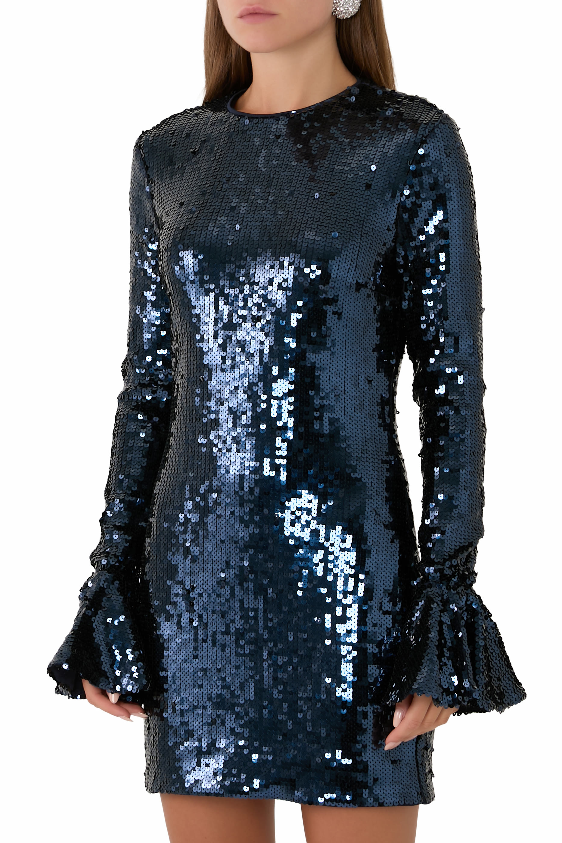 Sequin Long Sleeves Mini Dress