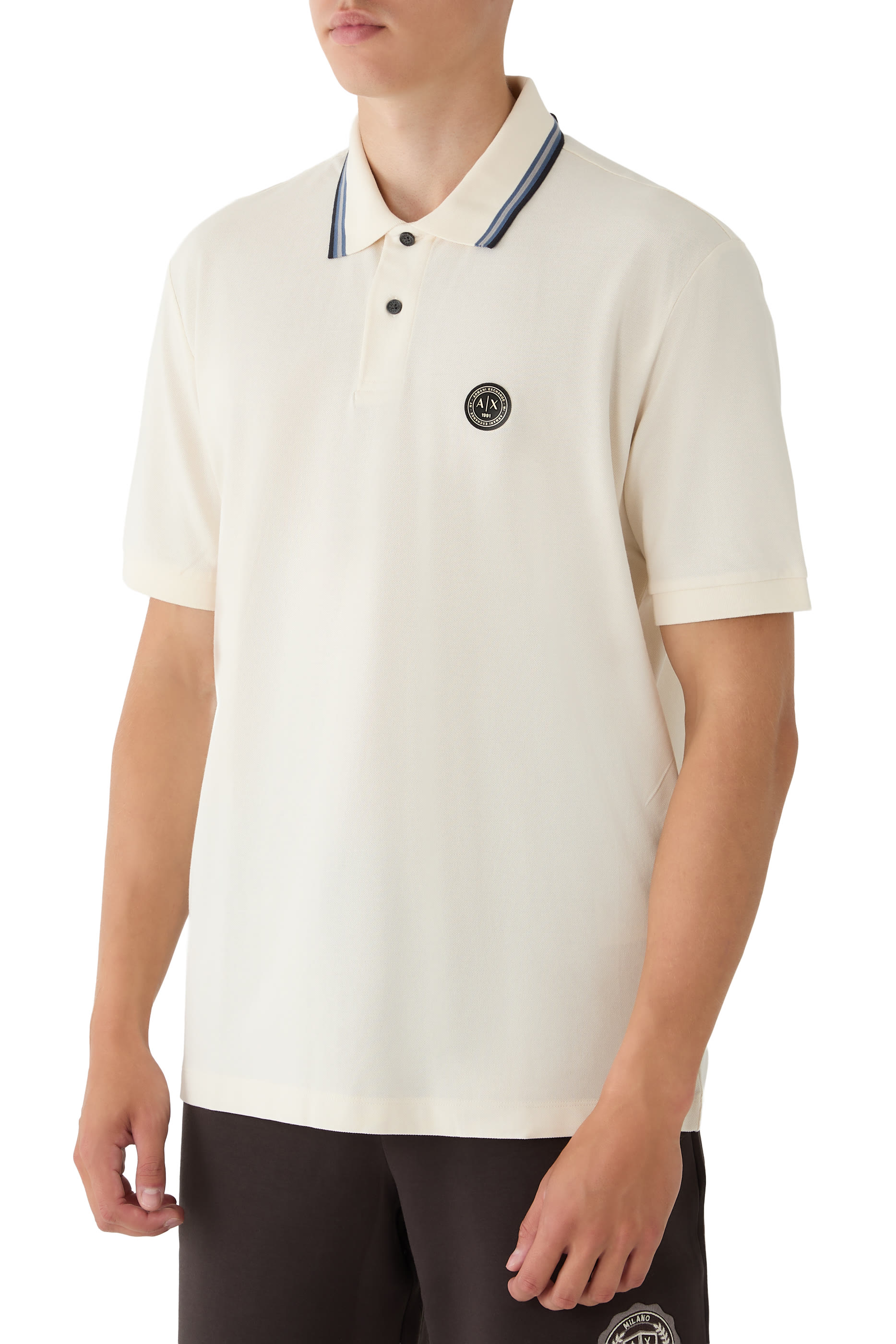 Rib Details Polo Shirt