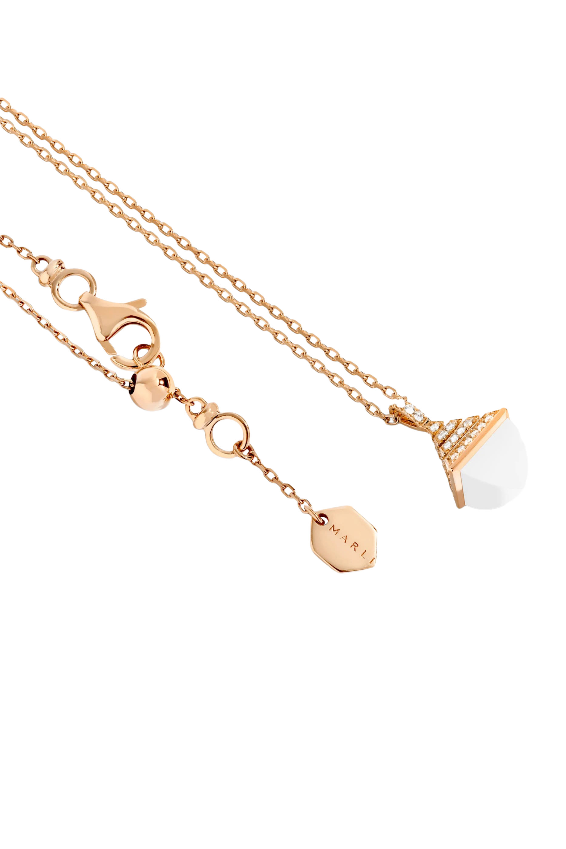 Cleo Rev Mini Pendant, 18k Rose Gold & Diamonds