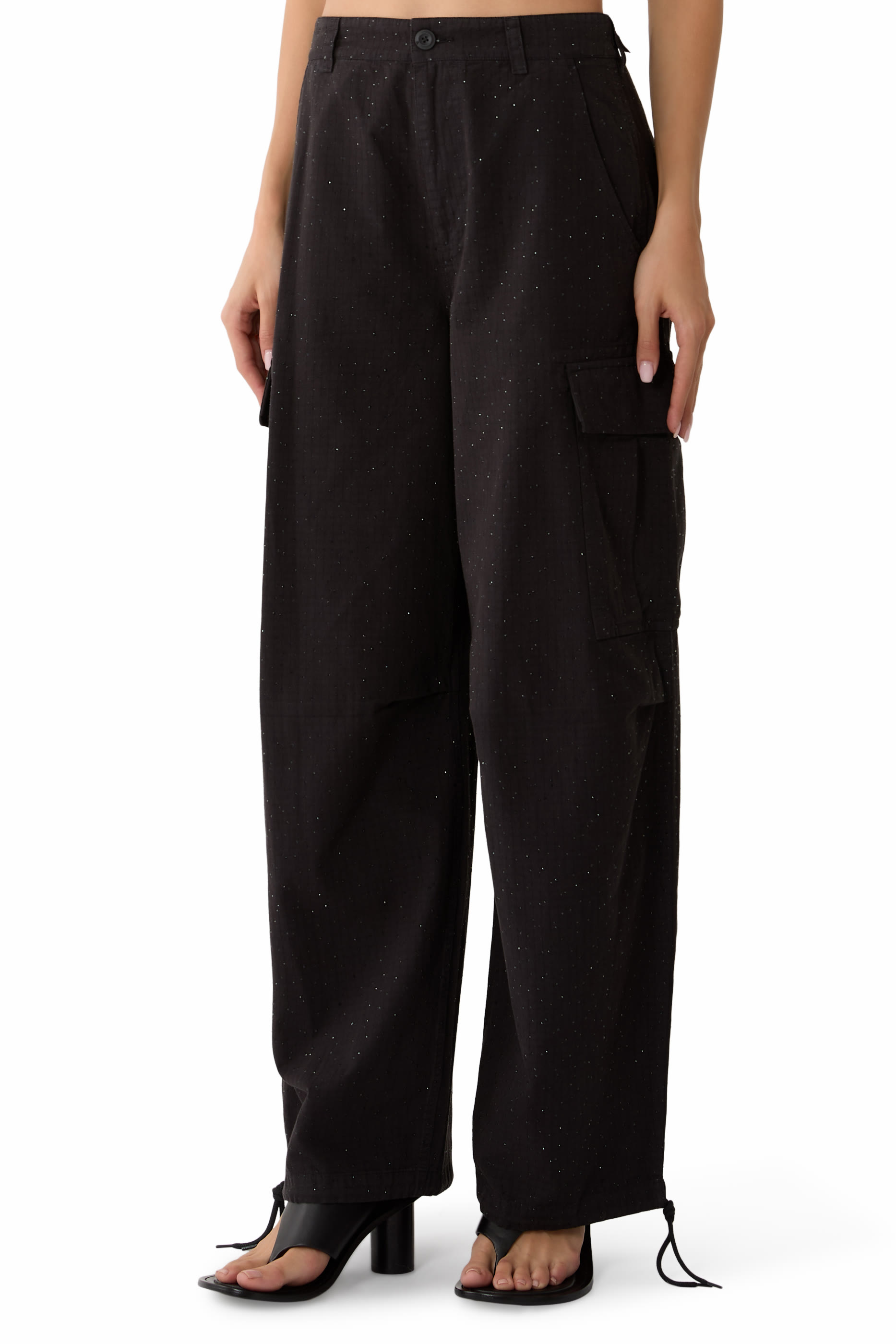 Crystal Embellished Cargo Pants