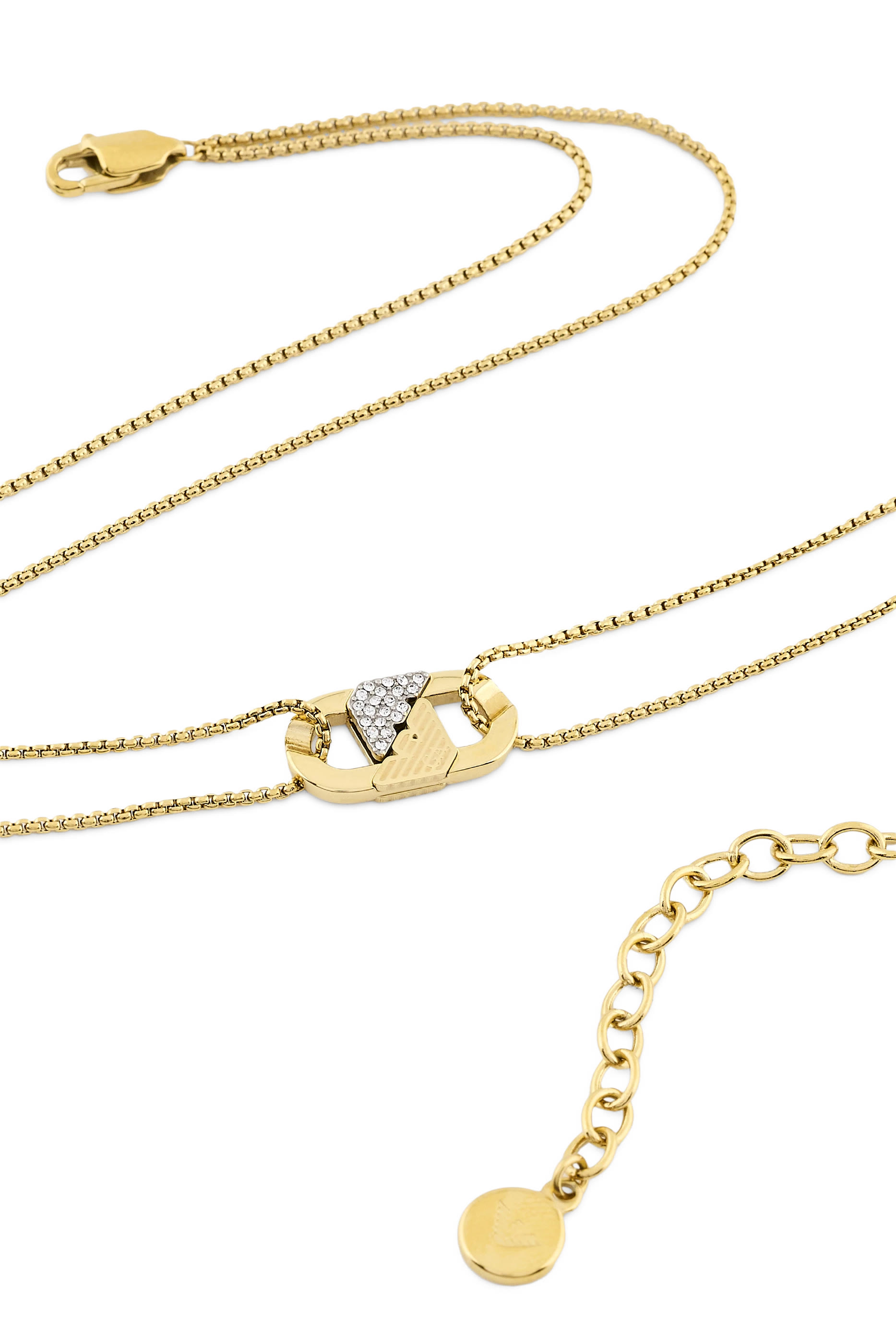  Gold-Tone Stainless Steel ID Necklace