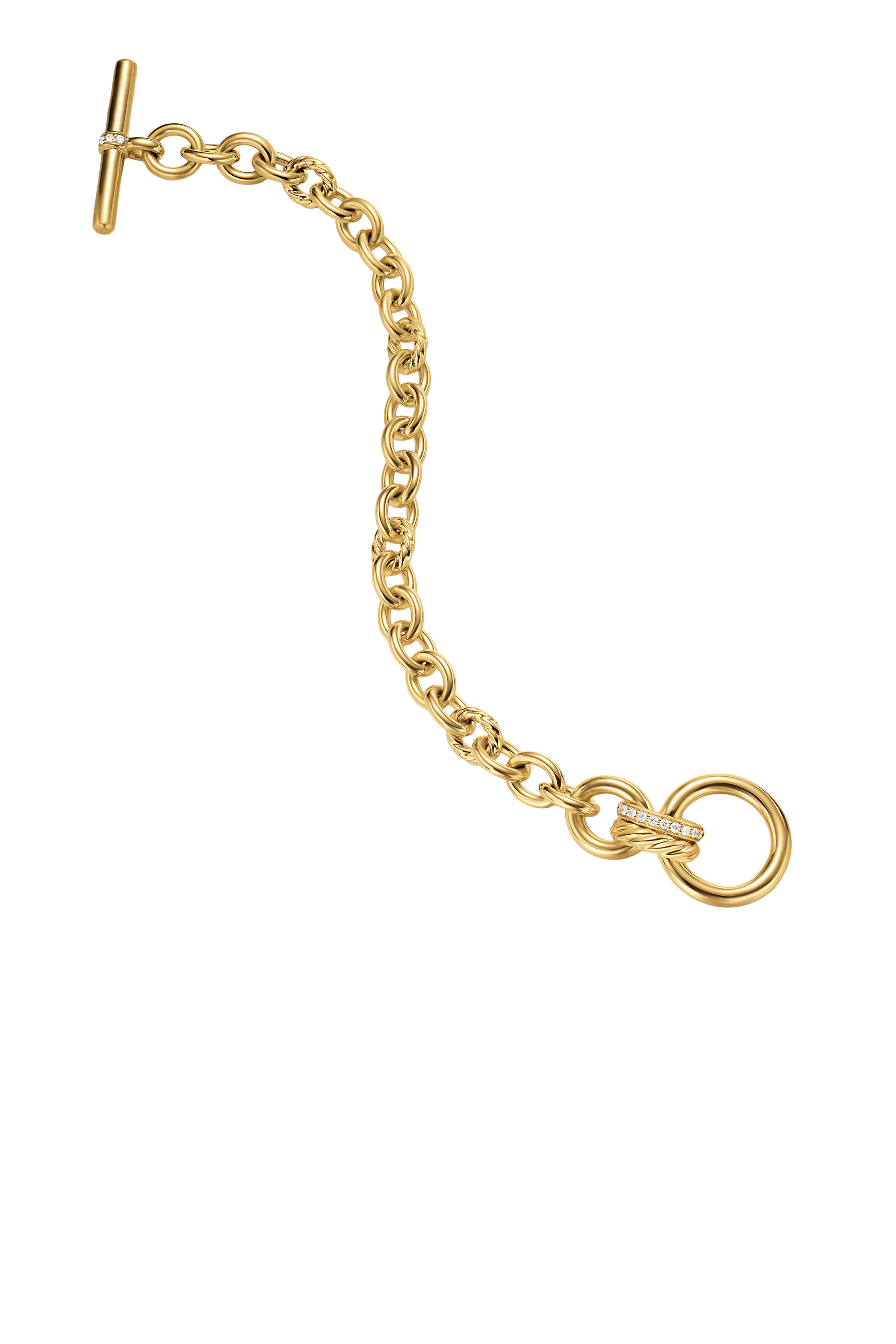 DY Mercer&reg; Toggle Chain Bracelet, 18K Yellow Gold & Diamonds