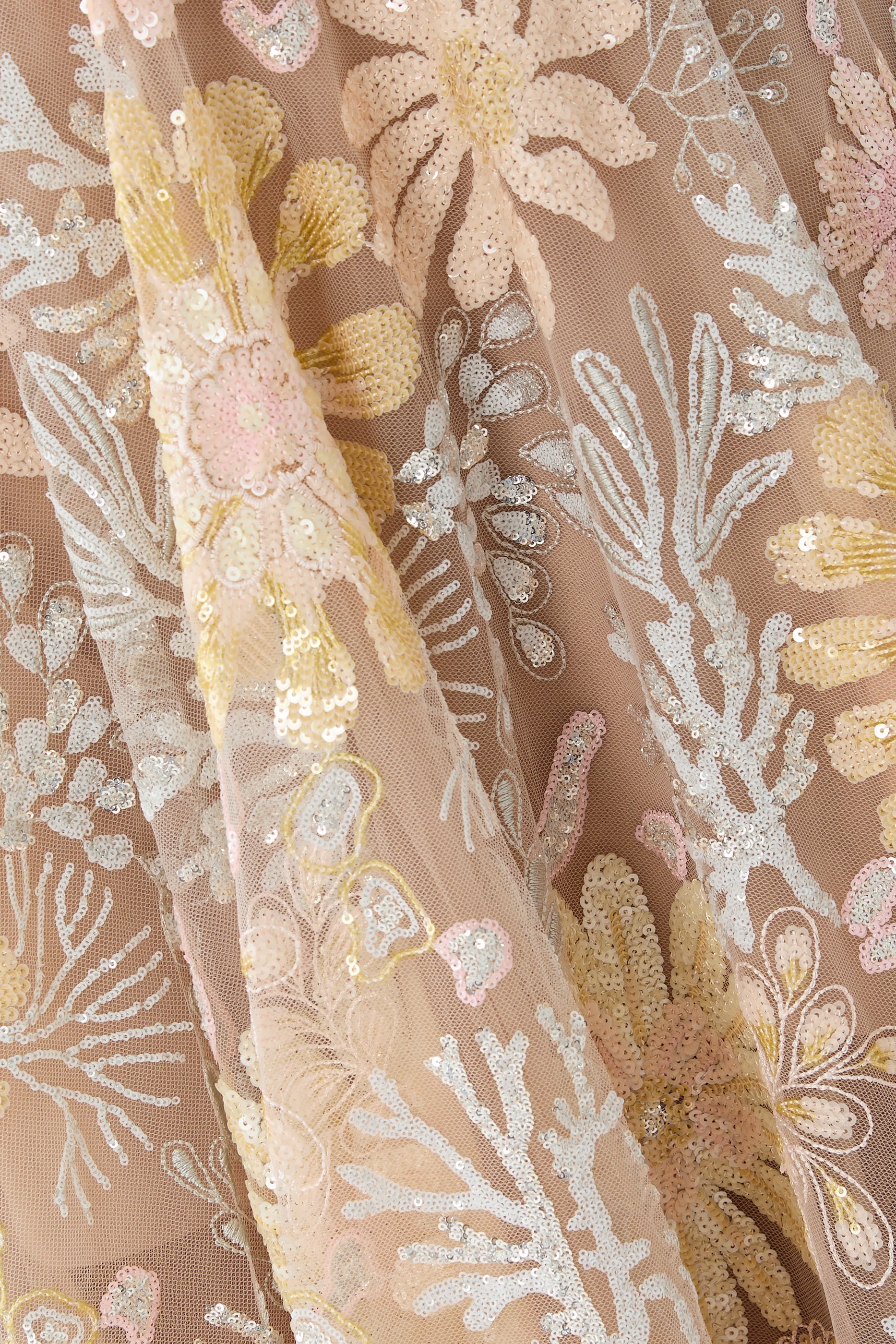 Midnight Embroidered Floral Gown