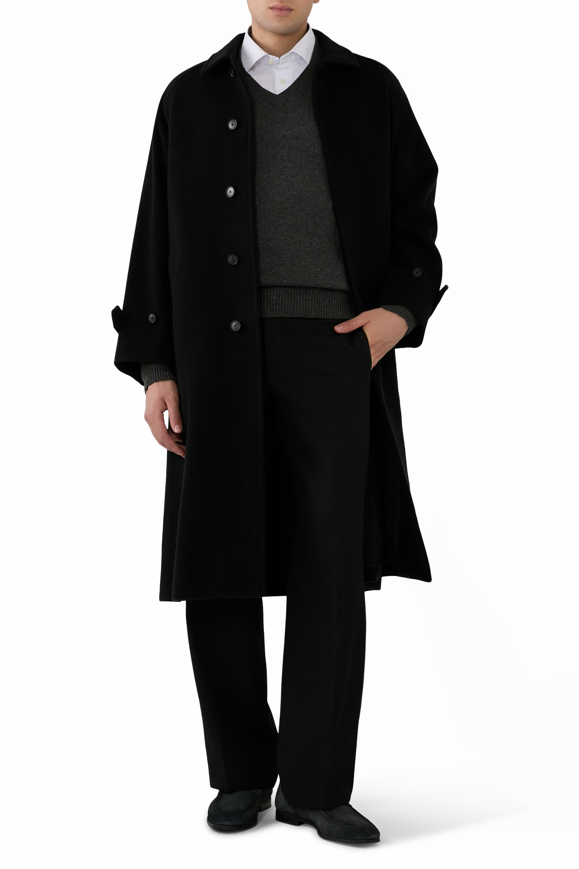 Light Cashmere Knit V-Neck Pullover 