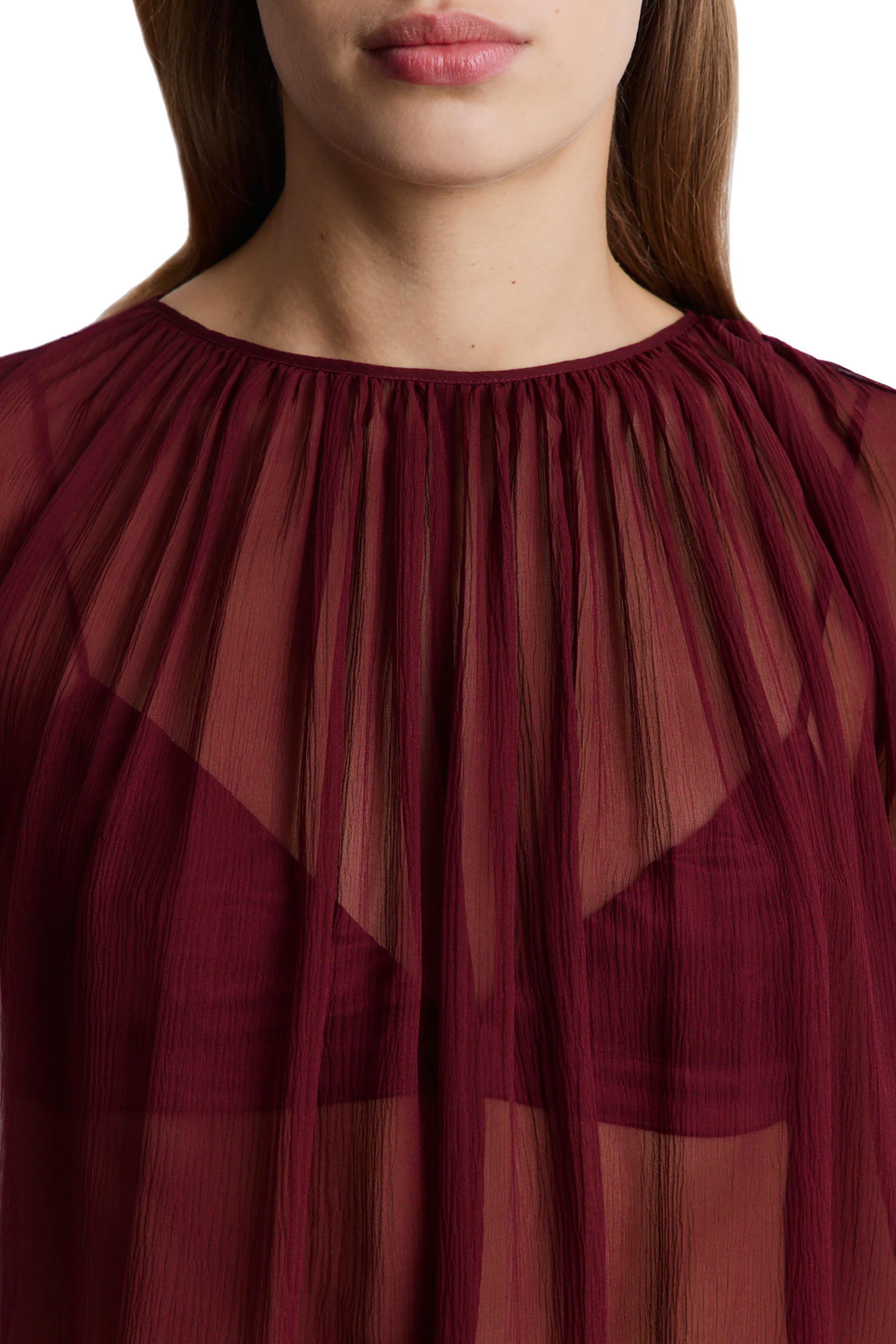 Chiffon-Silk Cape and Bra Set